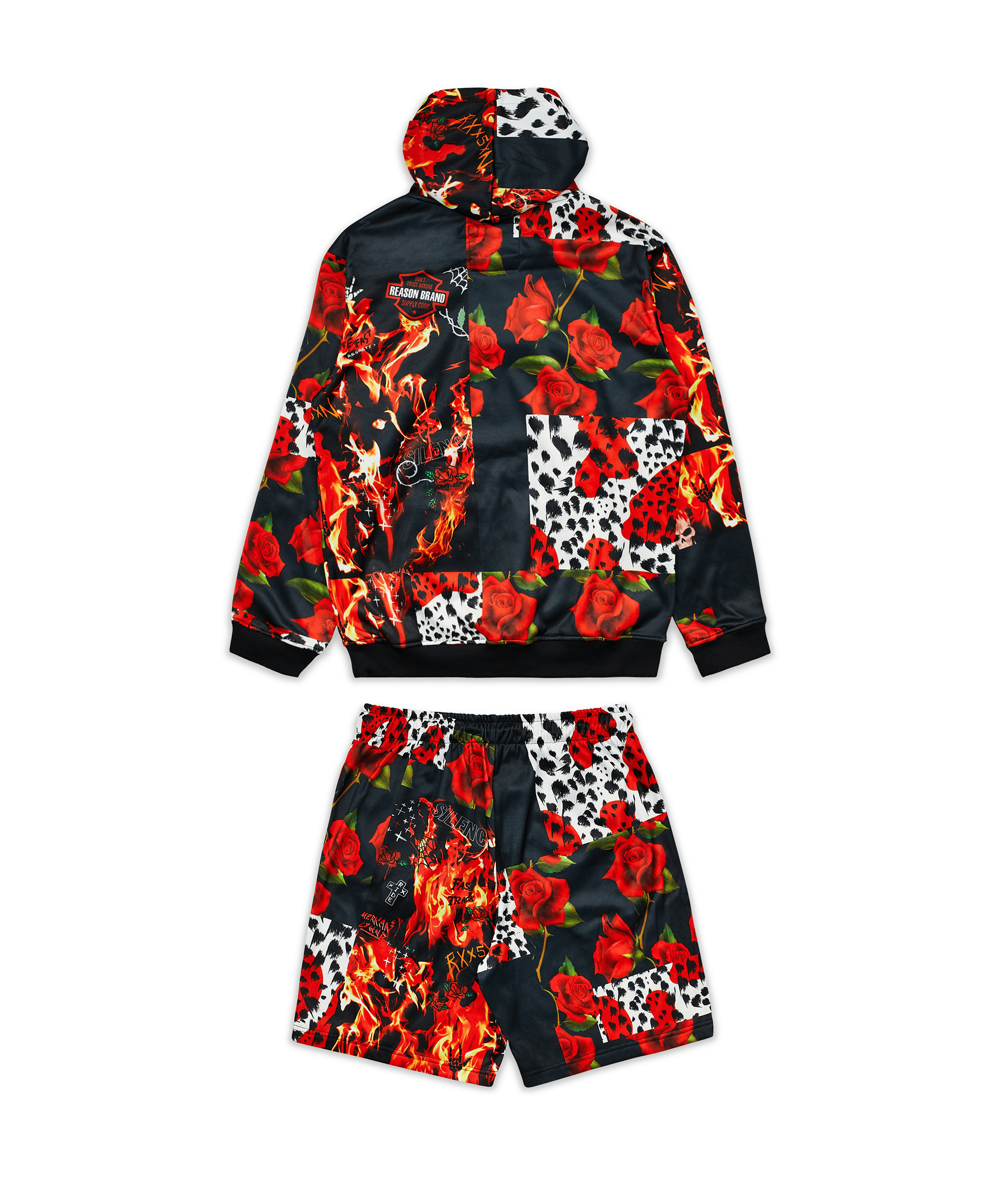 Fire Hoodie Shorts Set
