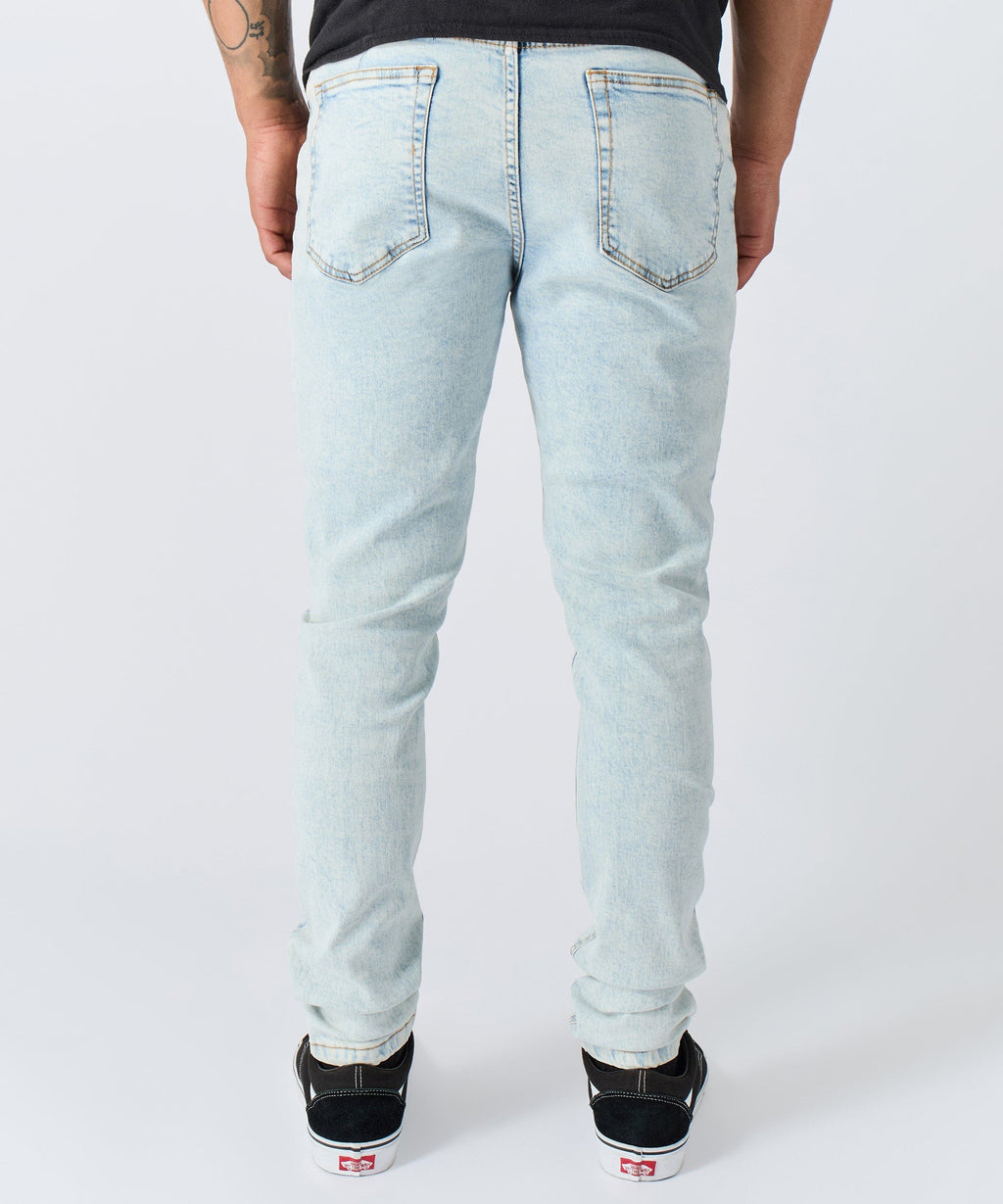 Light Wash Distressed Skinny Jeans - Light Blue