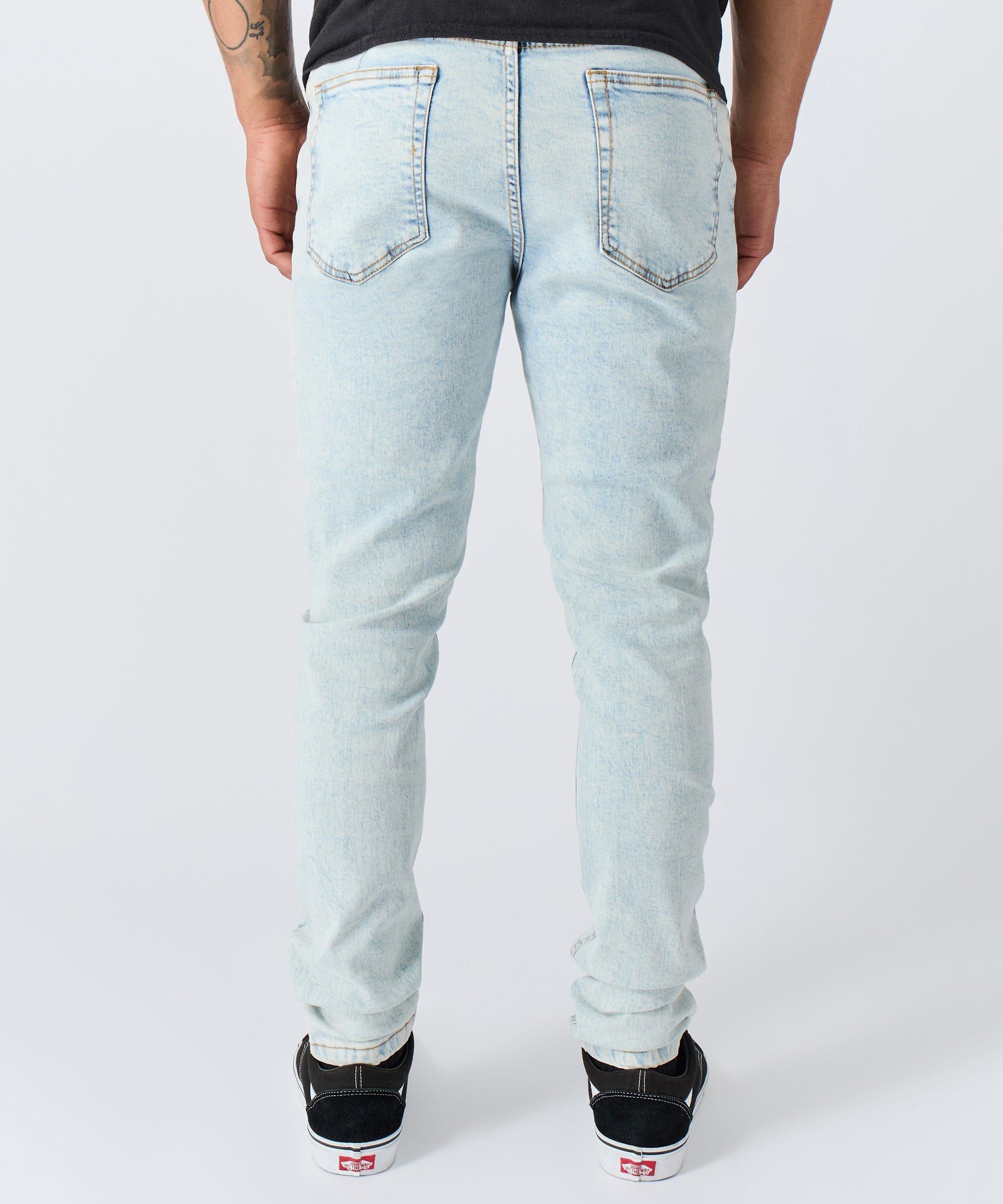 Light Wash Distressed Skinny Jeans - Light Blue