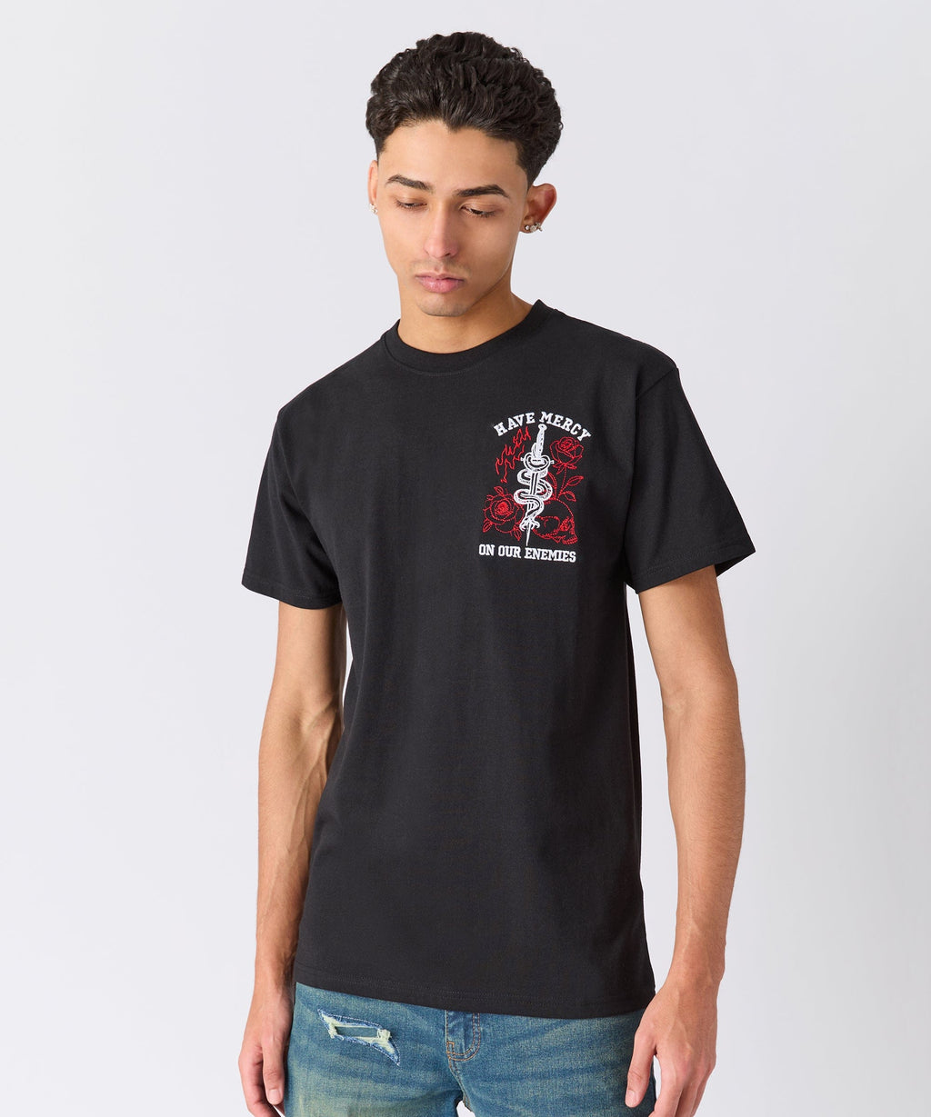Mercy Embroidered Short Sleeve Tee - Black