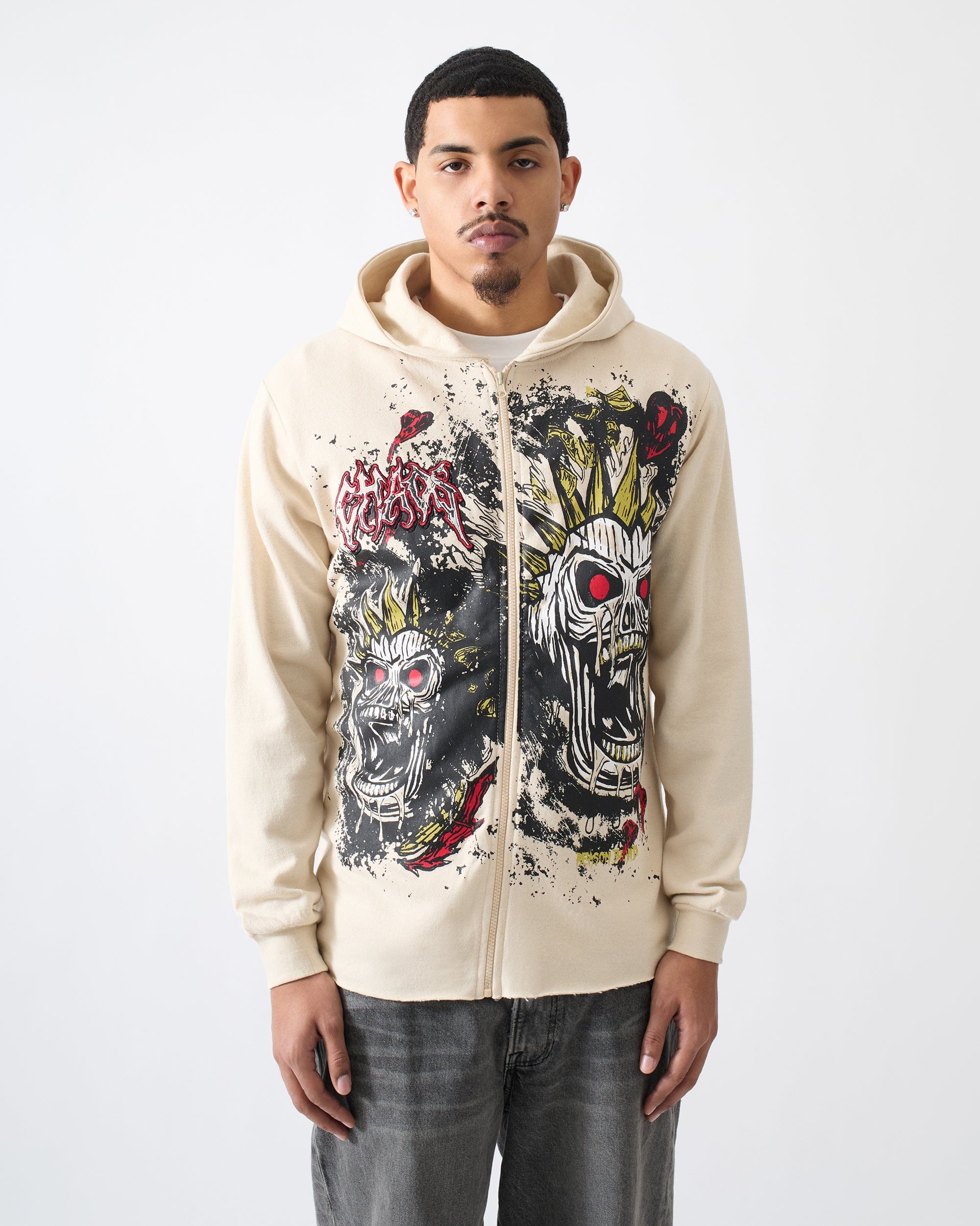 Mayhem Fleece Graphic Zip Hoodie - Khaki
