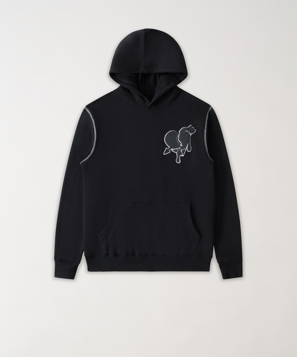 Heartless Chenille Patch Graphic Hoodie - Black