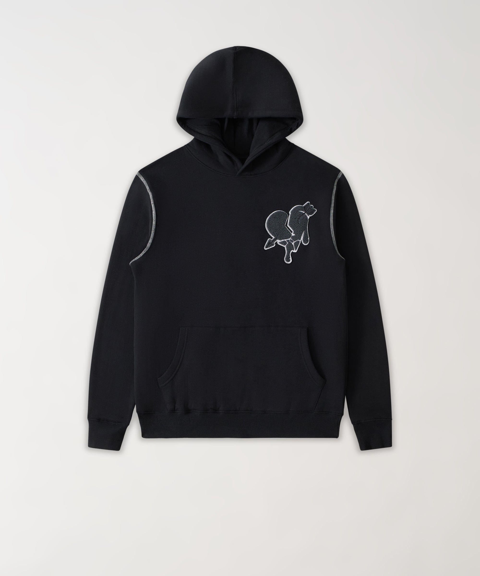 Heartless Chenille Patch Graphic Hoodie - Black