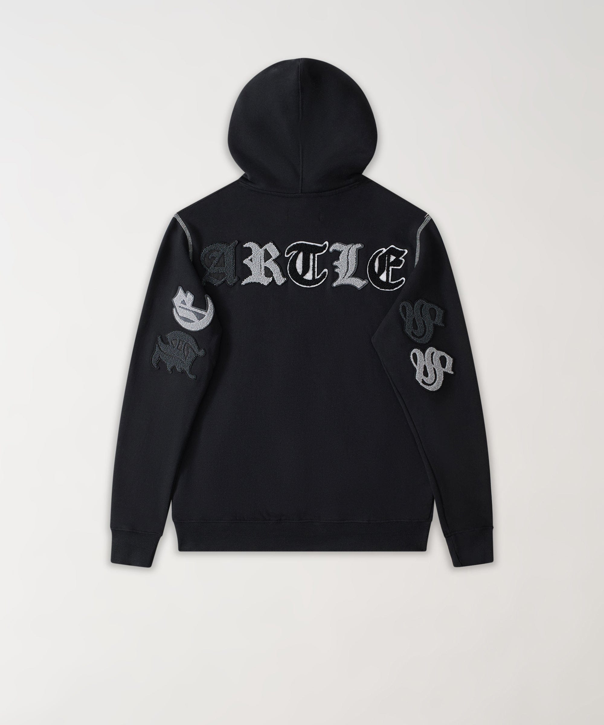 Heartless Chenille Patch Graphic Hoodie - Black