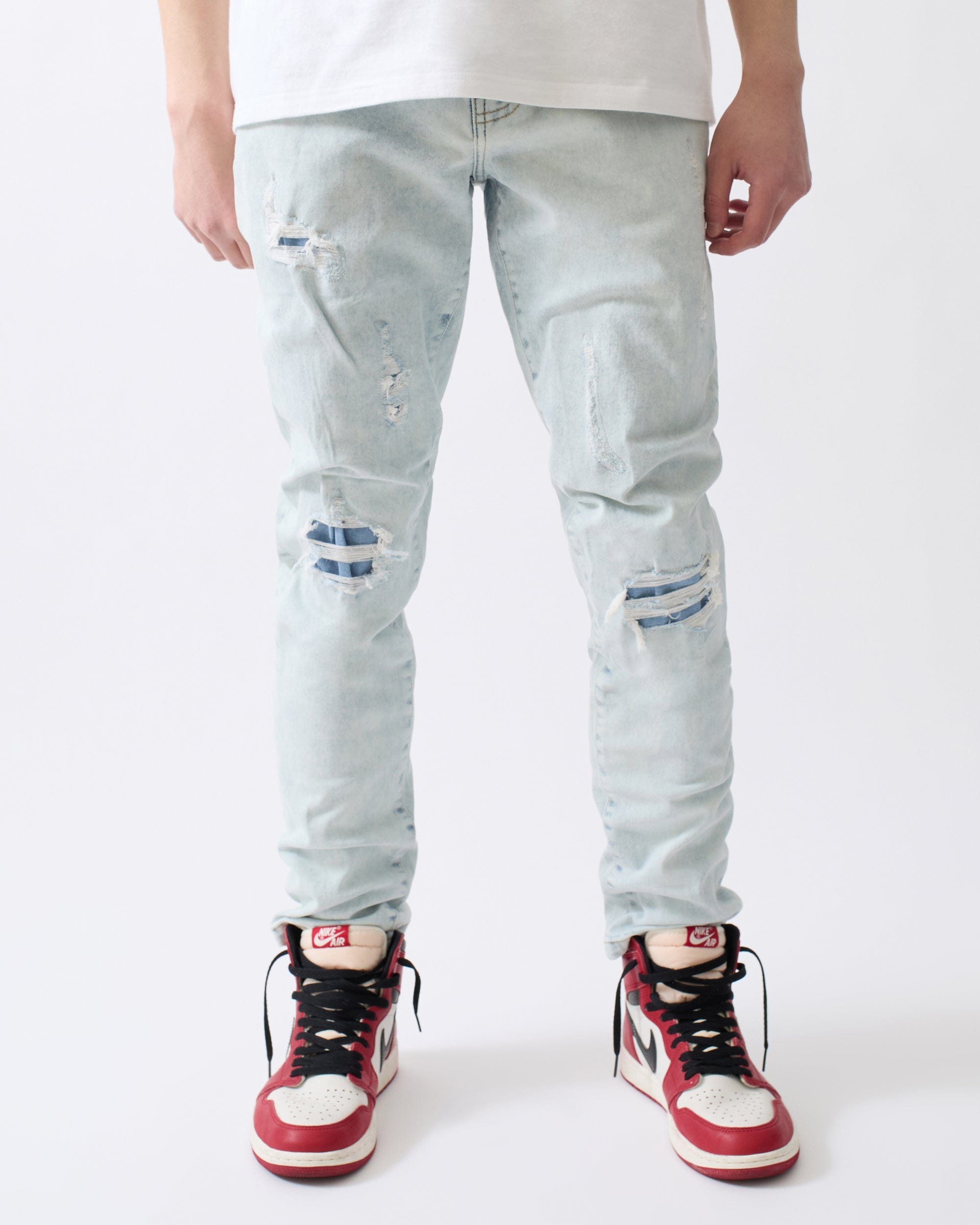 Ice Distressed Skinny Jeans - Blue