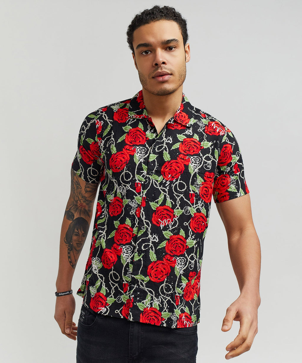 Harper Shirt Allover Print Short Sleeve Button Down Shirt