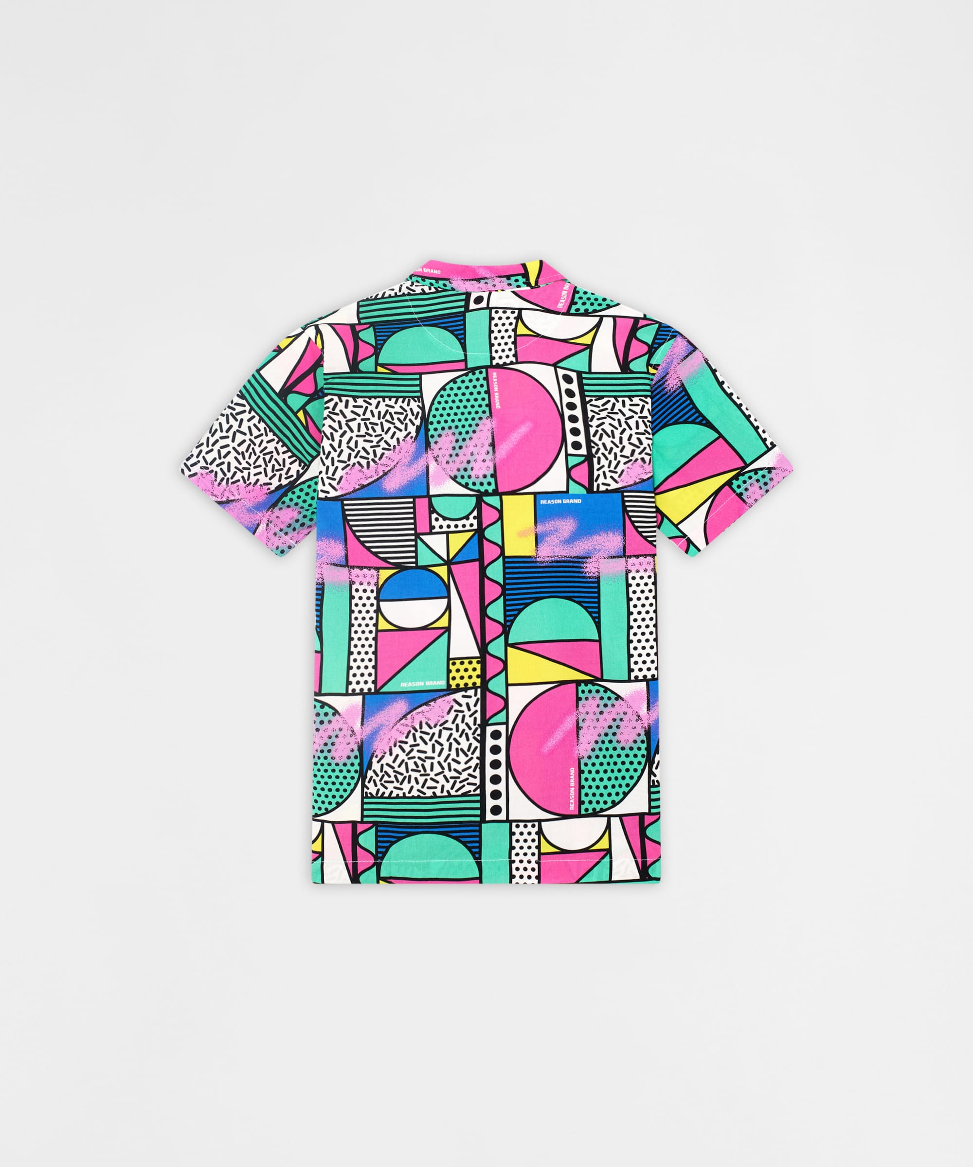 Memphis Viscose Button-Down Short Sleeve Shirt - Multicolor