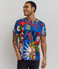 Money Drip All-Over Print Short Sleeve Tee - Multicolor