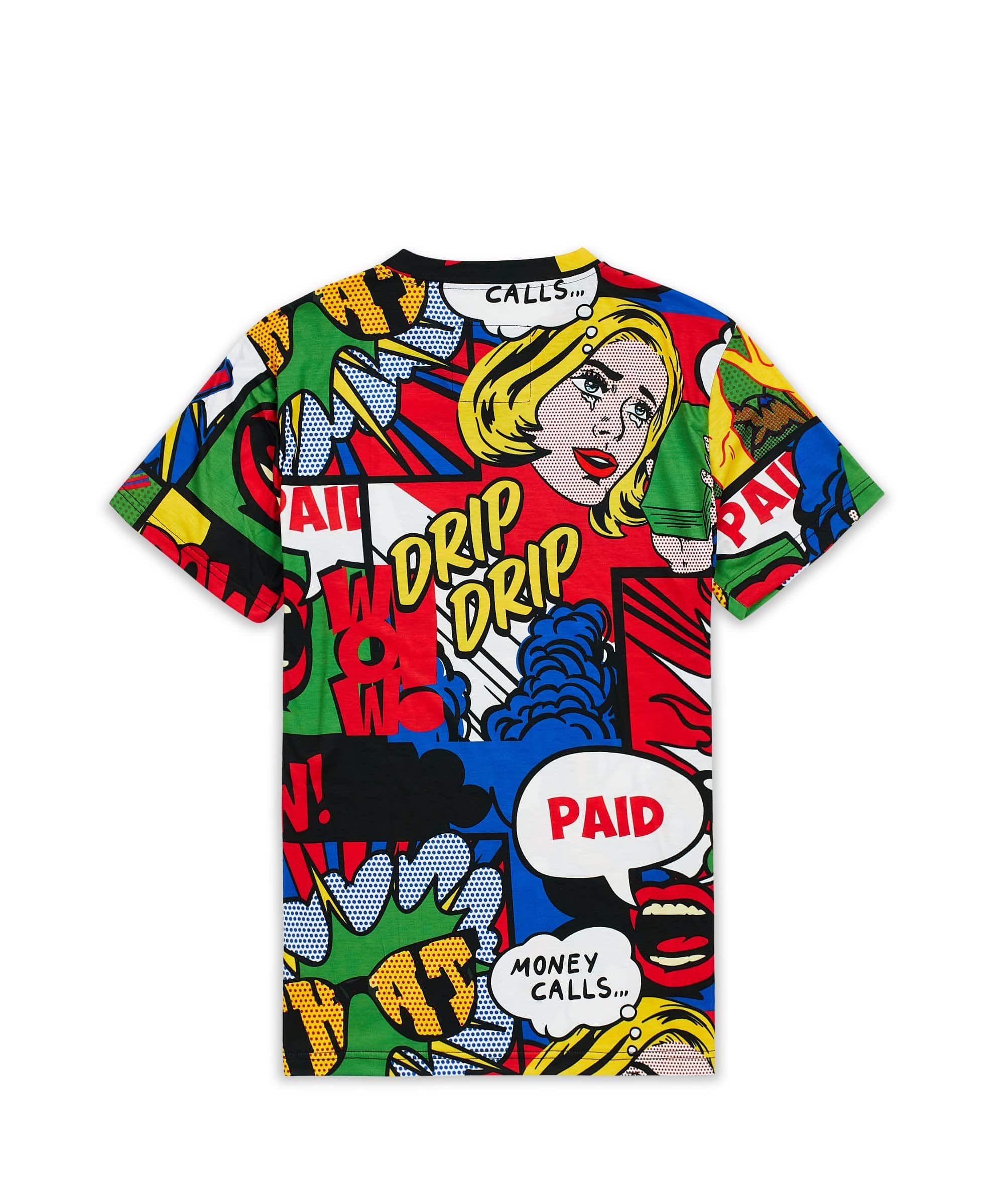 Money Drip All-Over Print Short Sleeve Tee - Multicolor