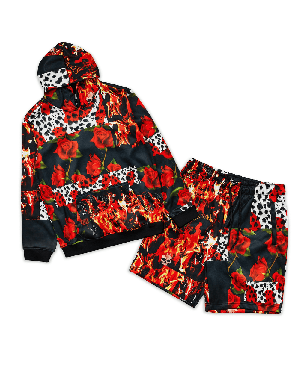 Fire Hoodie Shorts Set