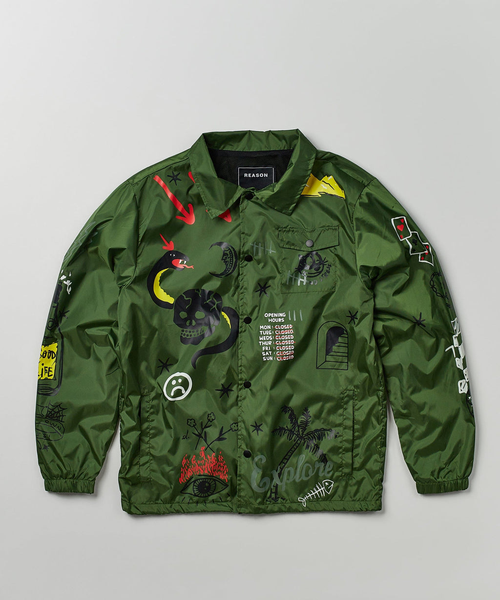 Gritty Coaches Jacket - Olive Greeen