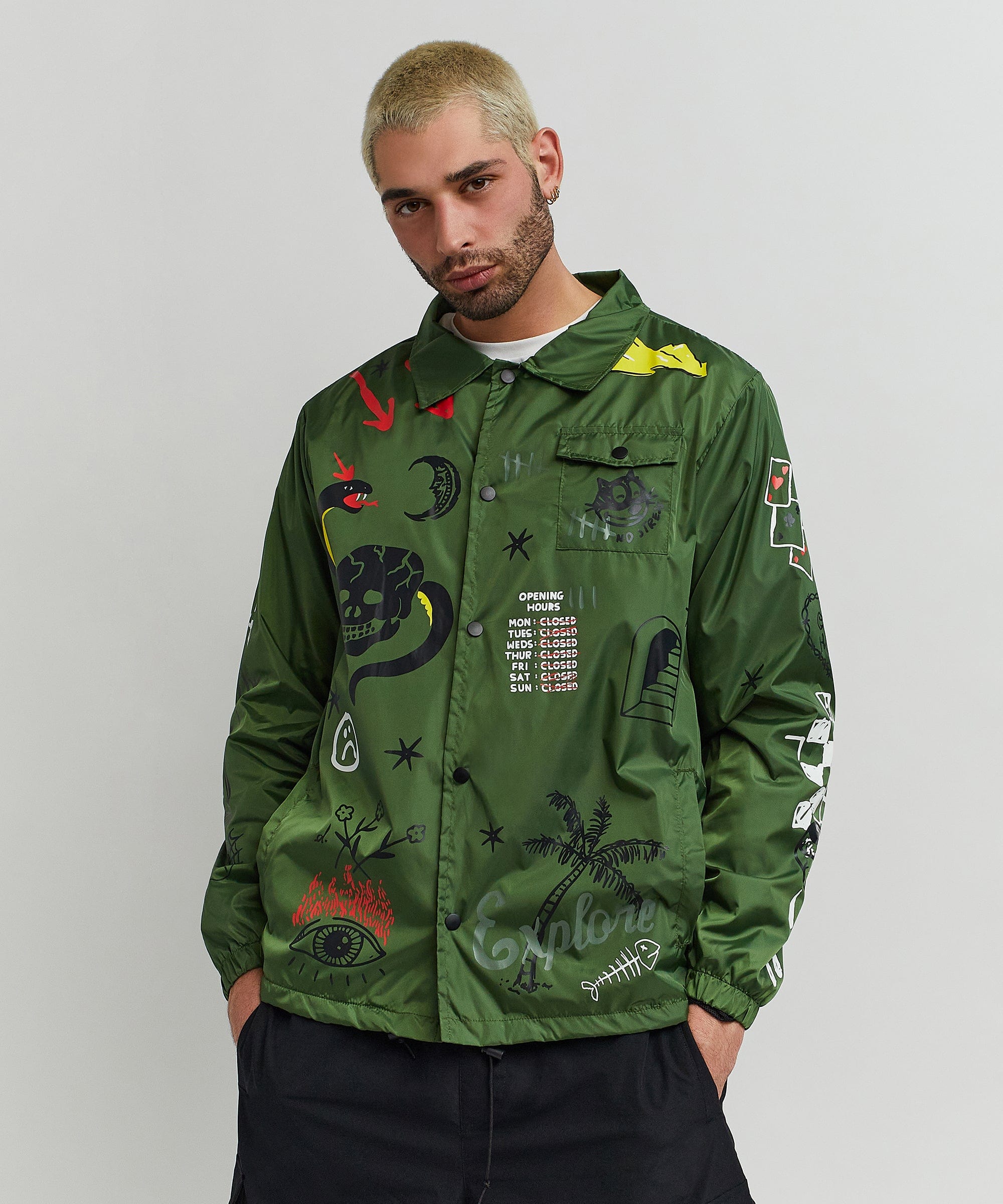 Gritty Coaches Jacket - Olive Greeen