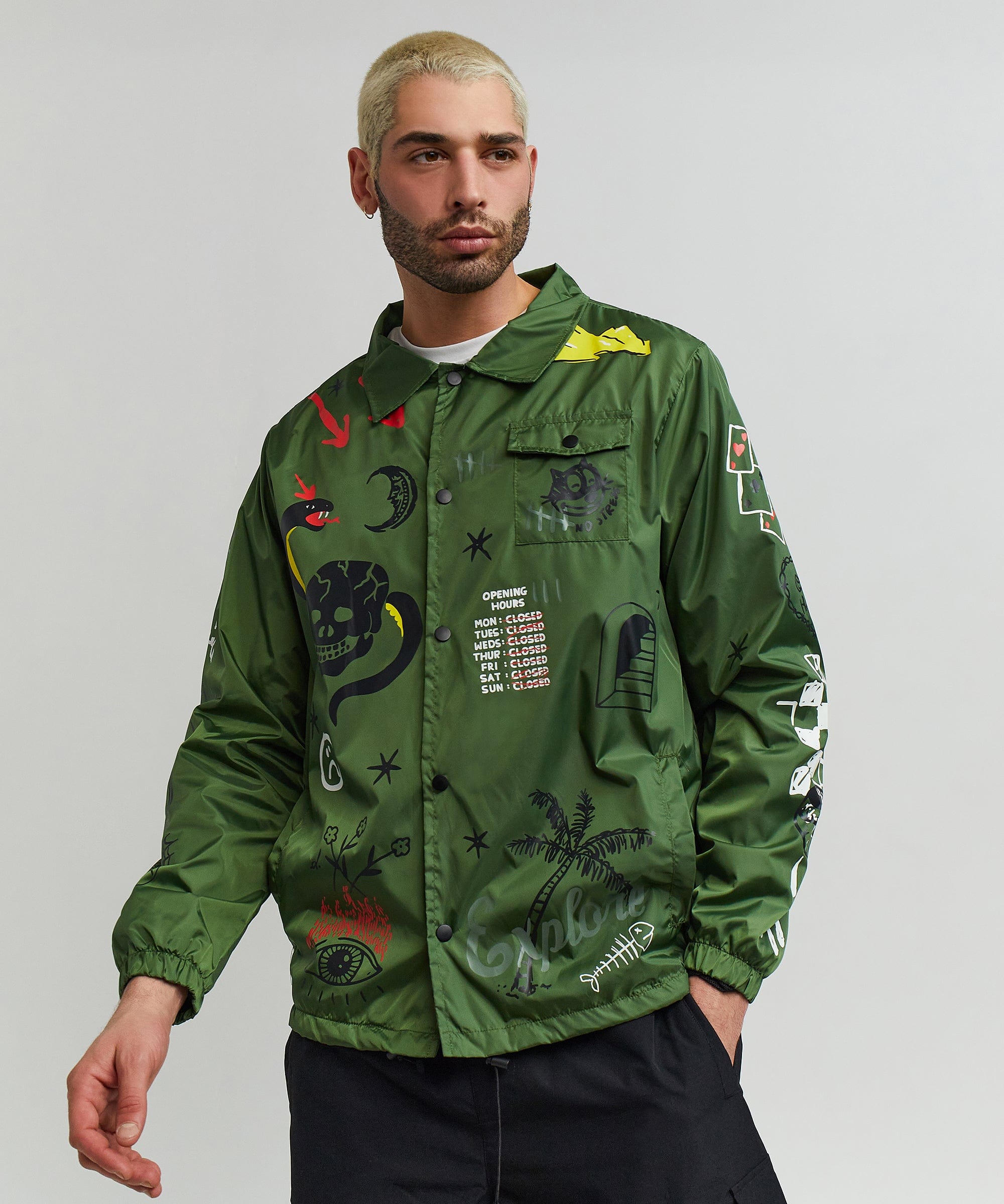 Gritty Coaches Jacket - Olive Greeen