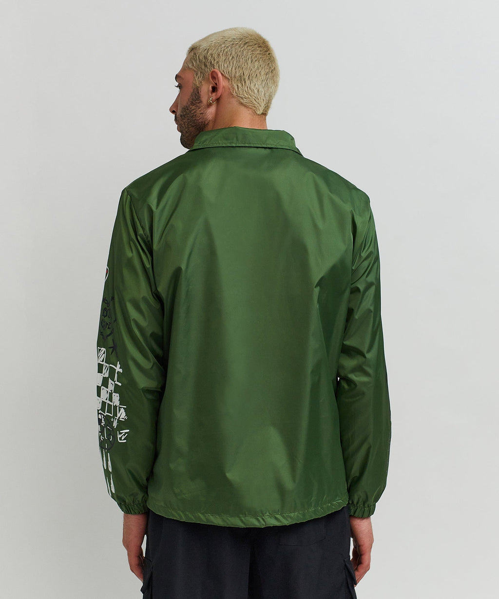 Gritty Coaches Jacket - Olive Greeen