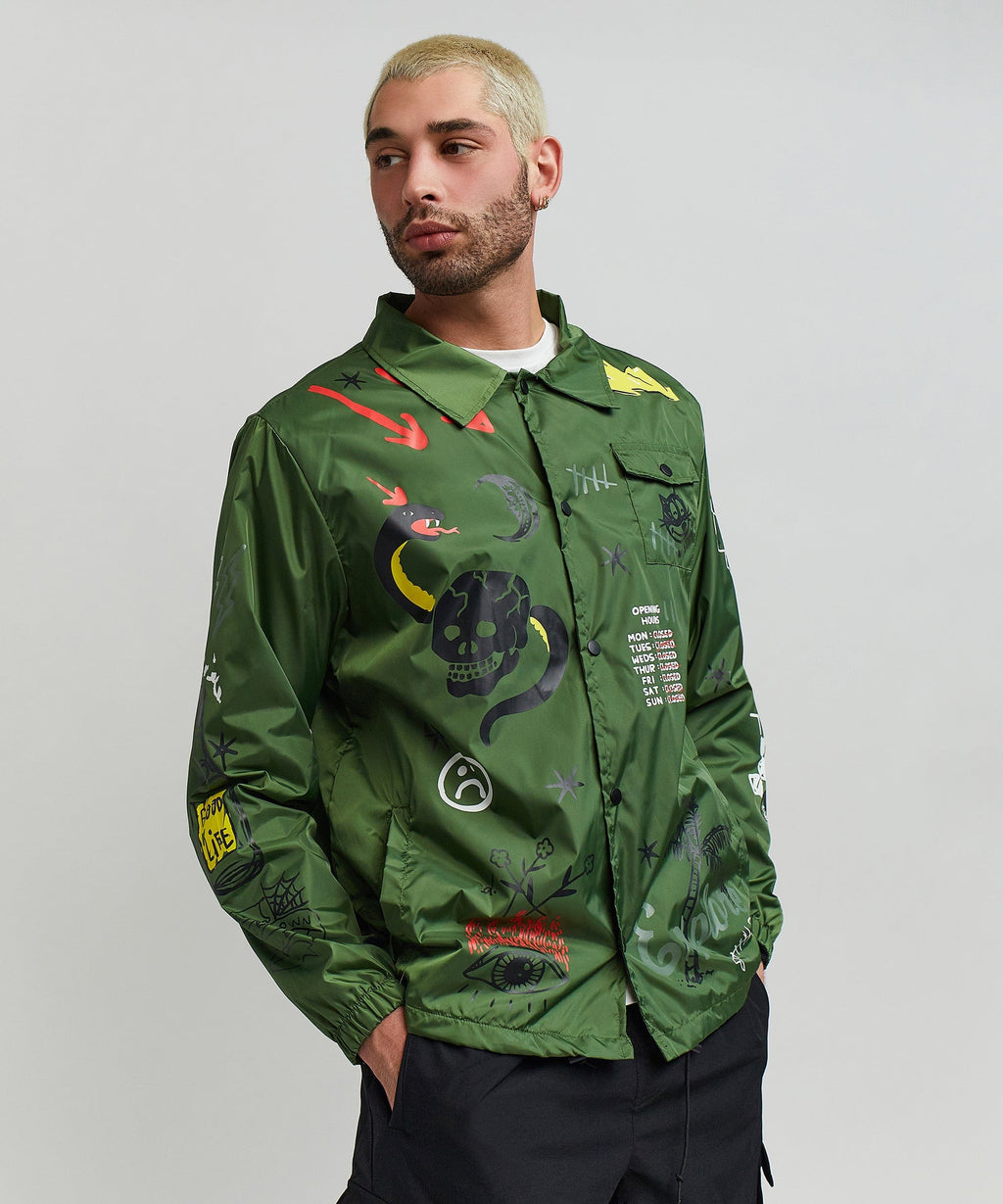 Gritty Coaches Jacket - Olive Greeen
