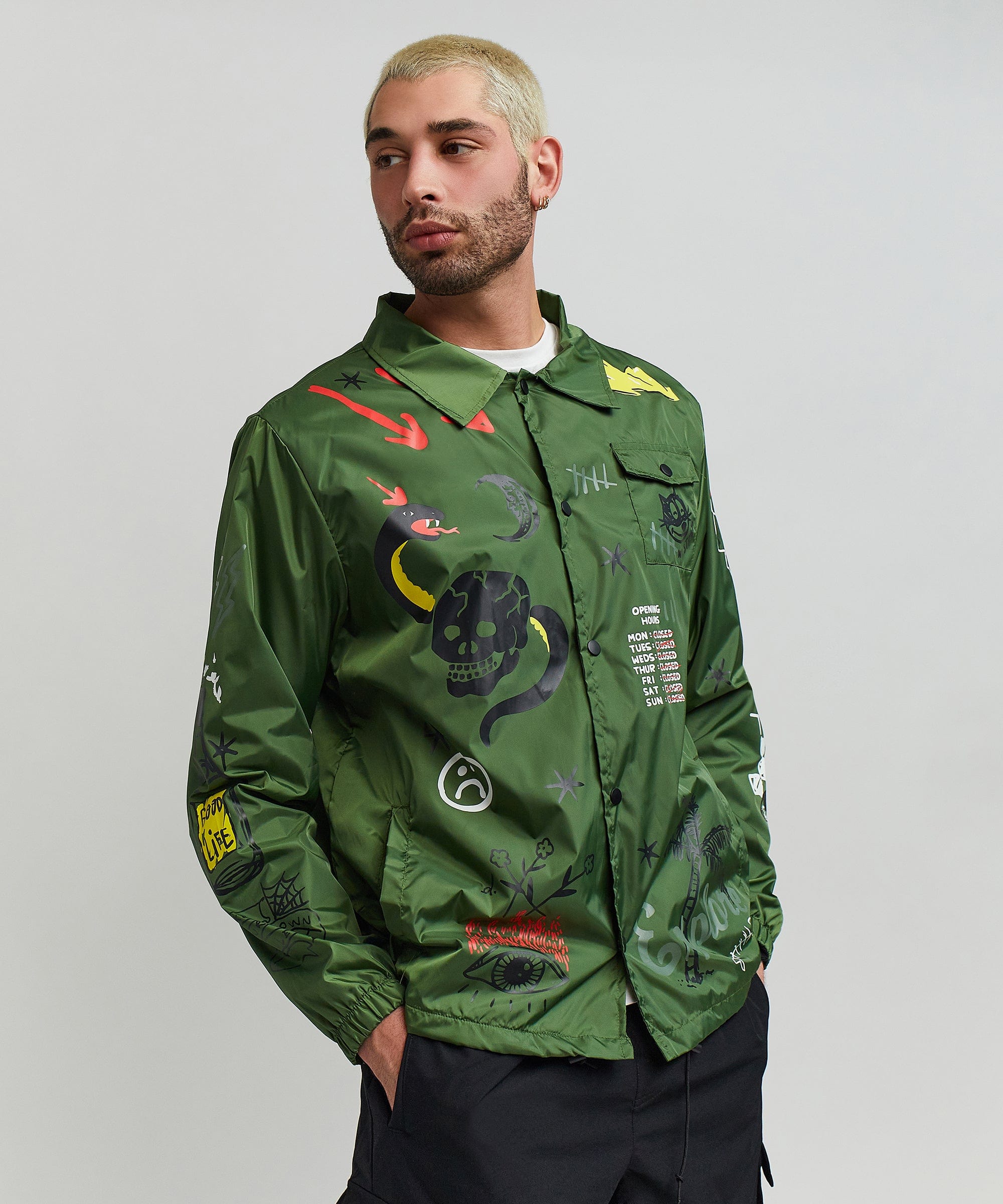 Gritty Coaches Jacket - Olive Greeen