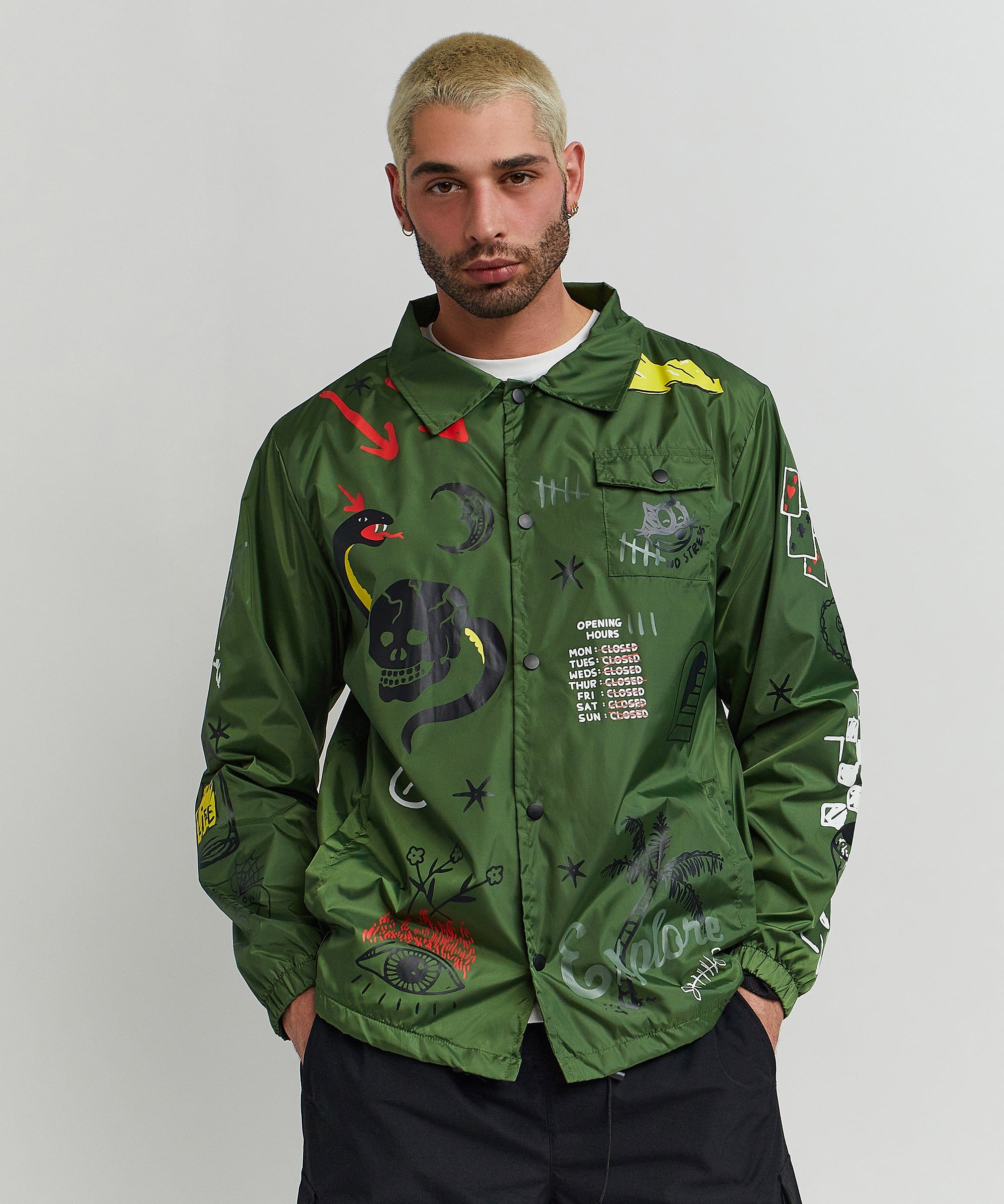 Gritty Coaches Jacket - Olive Greeen