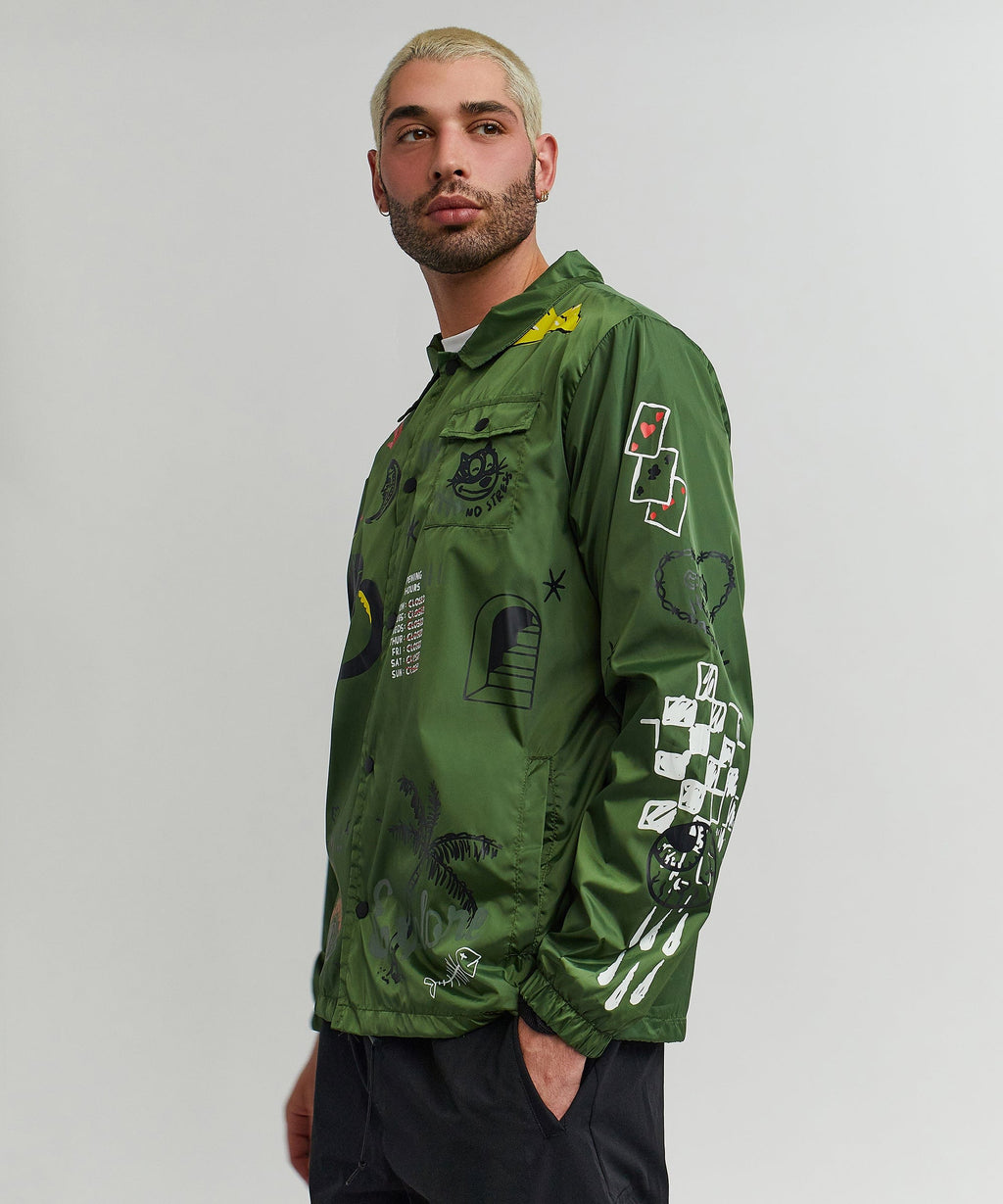 Gritty Coaches Jacket - Olive Greeen