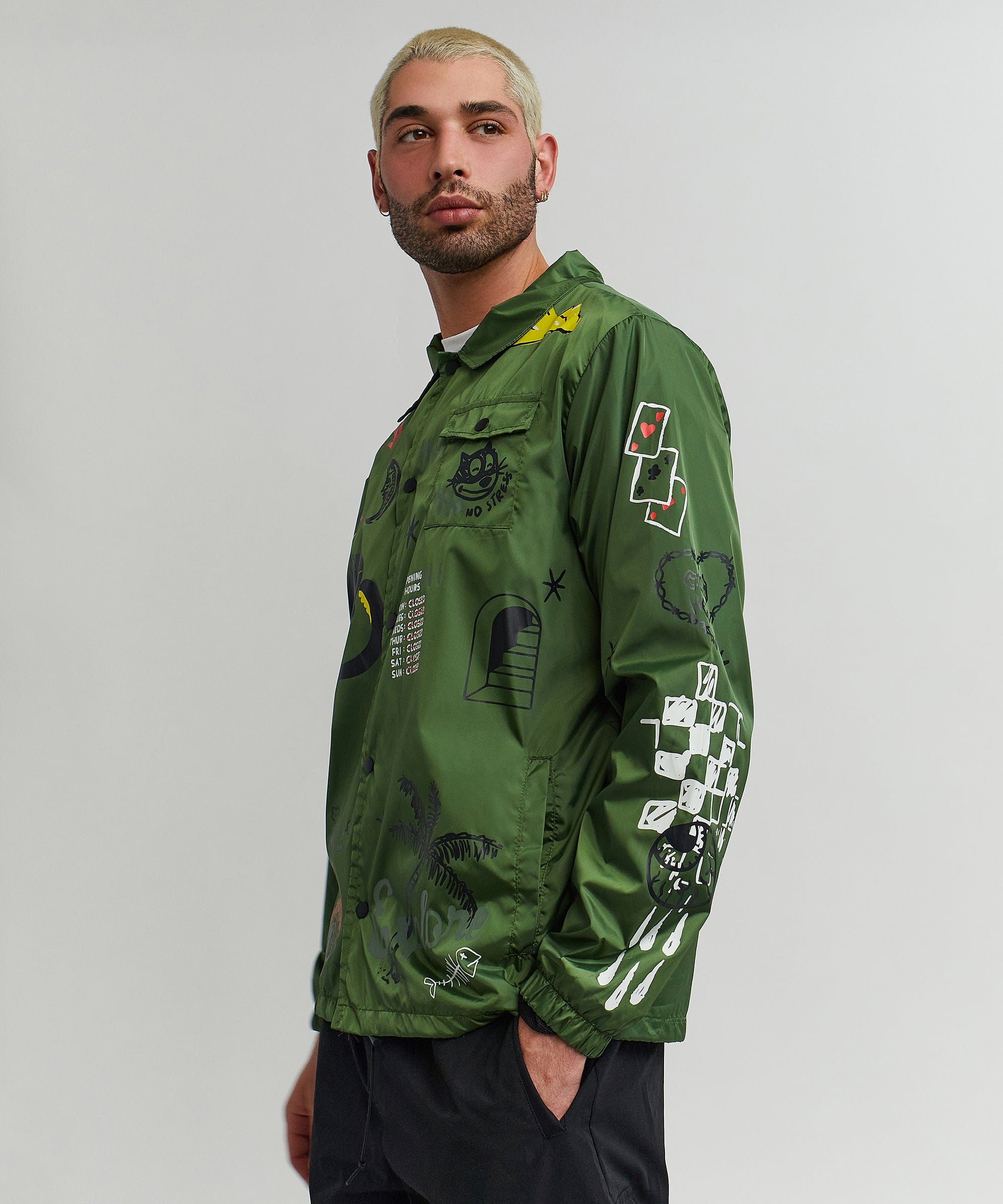 Gritty Coaches Jacket - Olive Greeen
