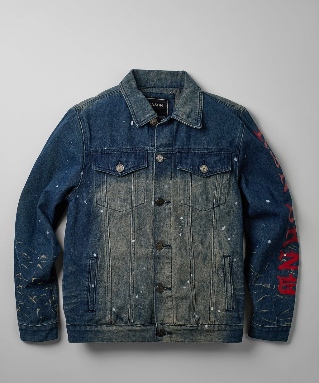 Indigo Fire Denim Jacket - Blue