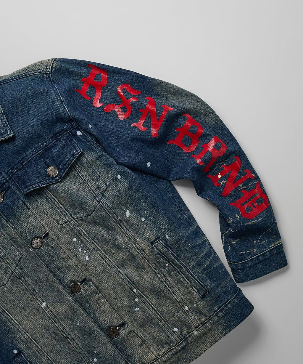 Indigo Fire Denim Jacket - Blue