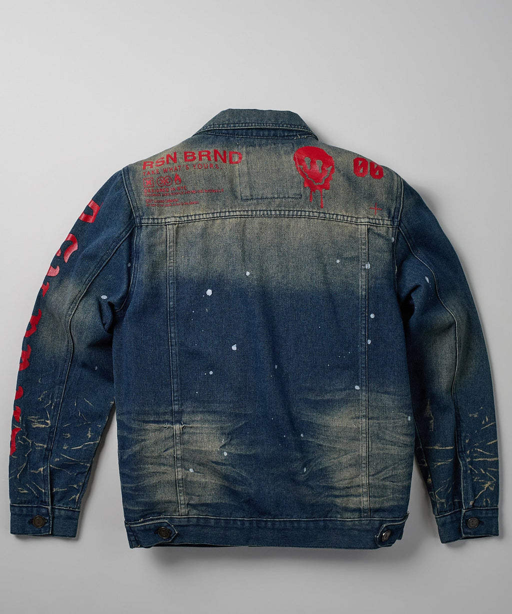Indigo Fire Denim Jacket - Blue