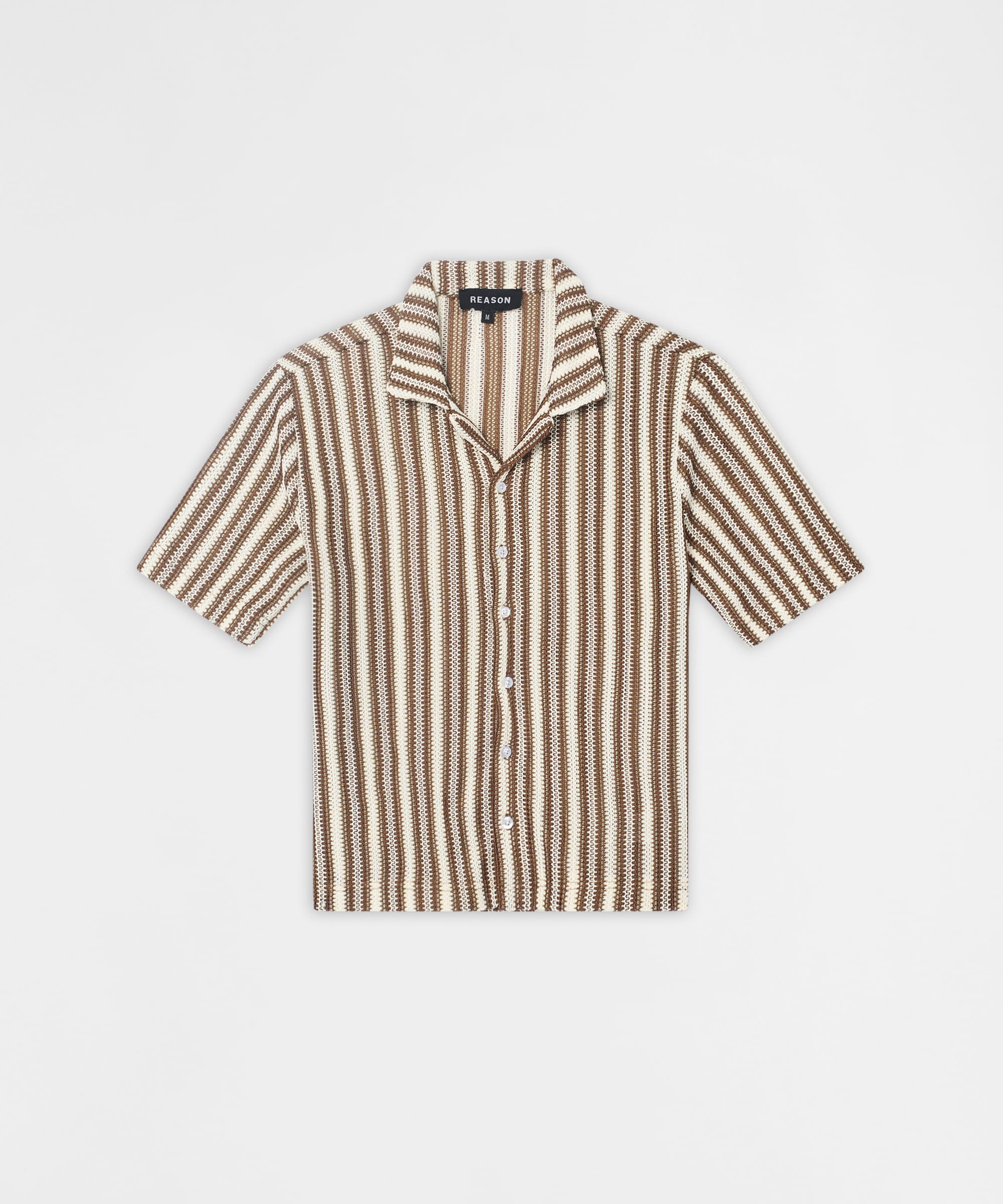 Knitted Button Down Shirt - Brown
