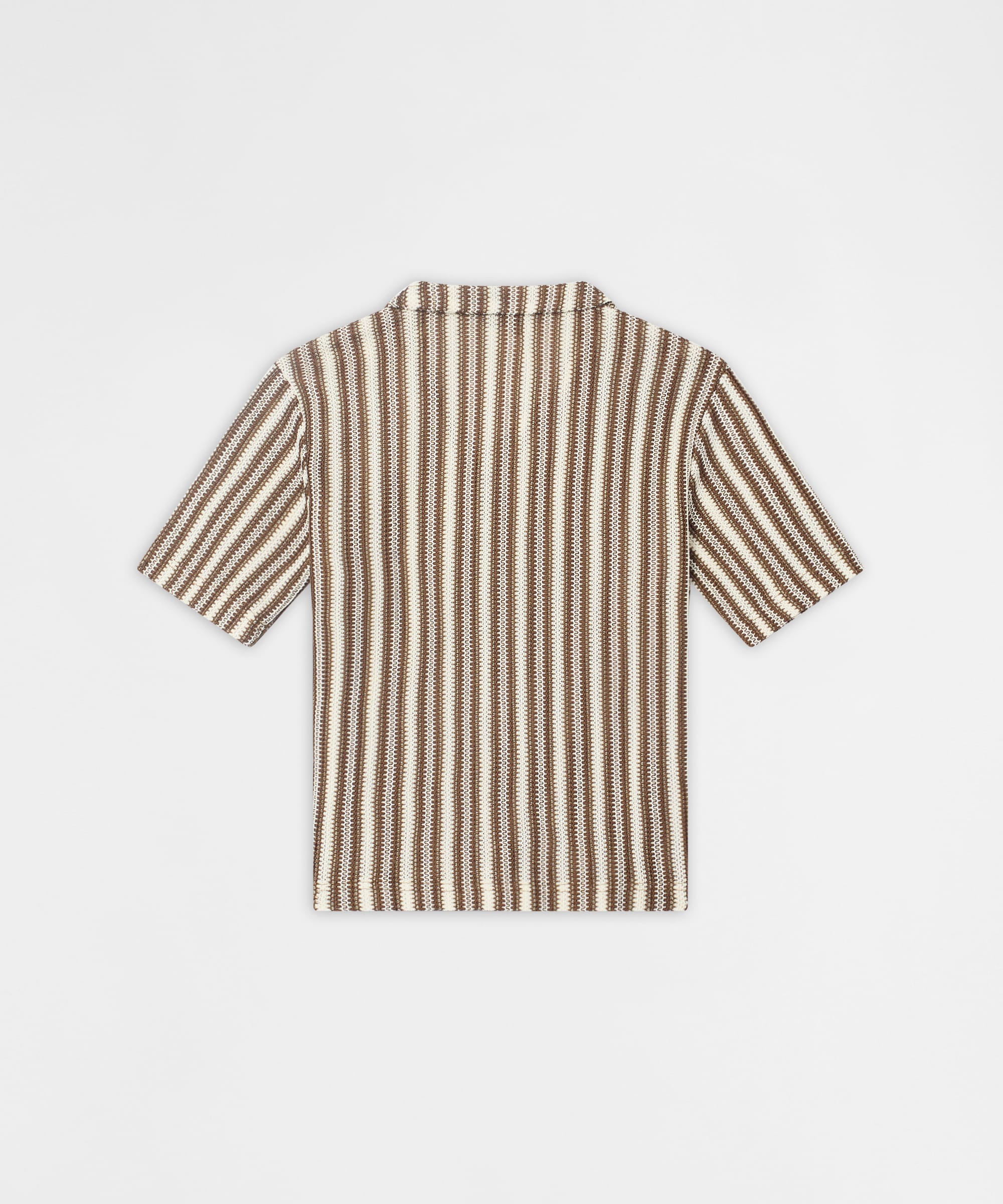 Knitted Button Down Shirt - Brown