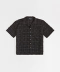 Grid Kid's Textured Button Down Short Sleeve Shirt - Black