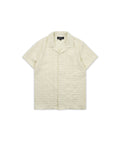 Grid Kid's Textured Button Down Short Sleeve Shirt - Cream