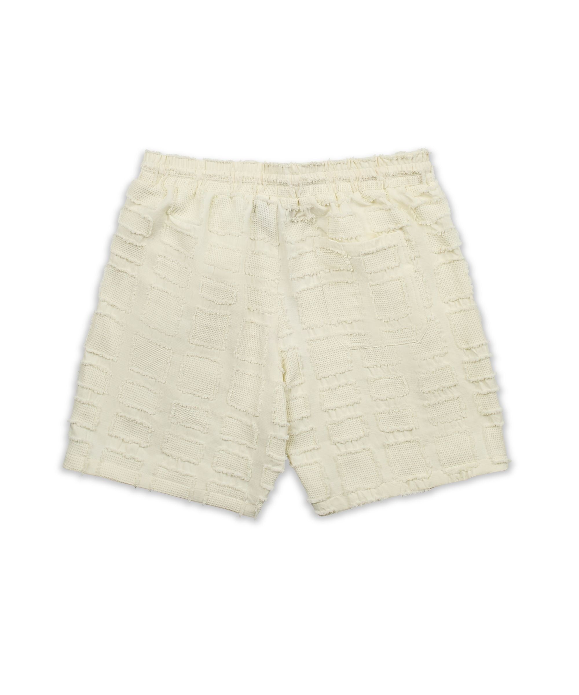 Grid Kid's Textured Shorts - Cream