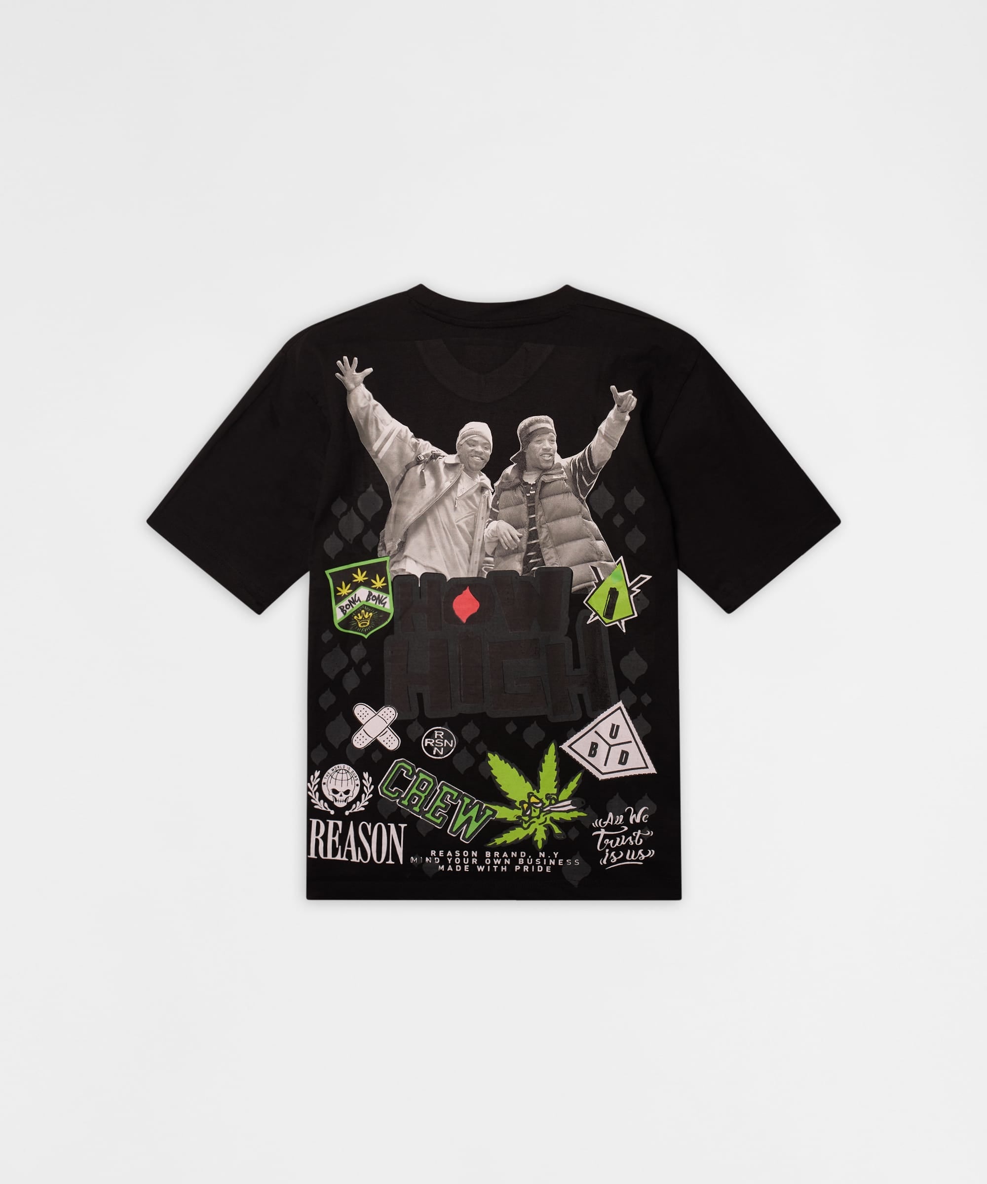 How High Crew Embroidered Short Sleeve Tee - Black
