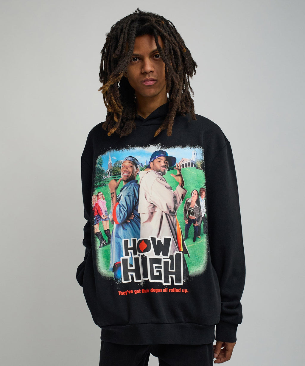 How High They've Got Their Degrees Graphic Hoodie - Black