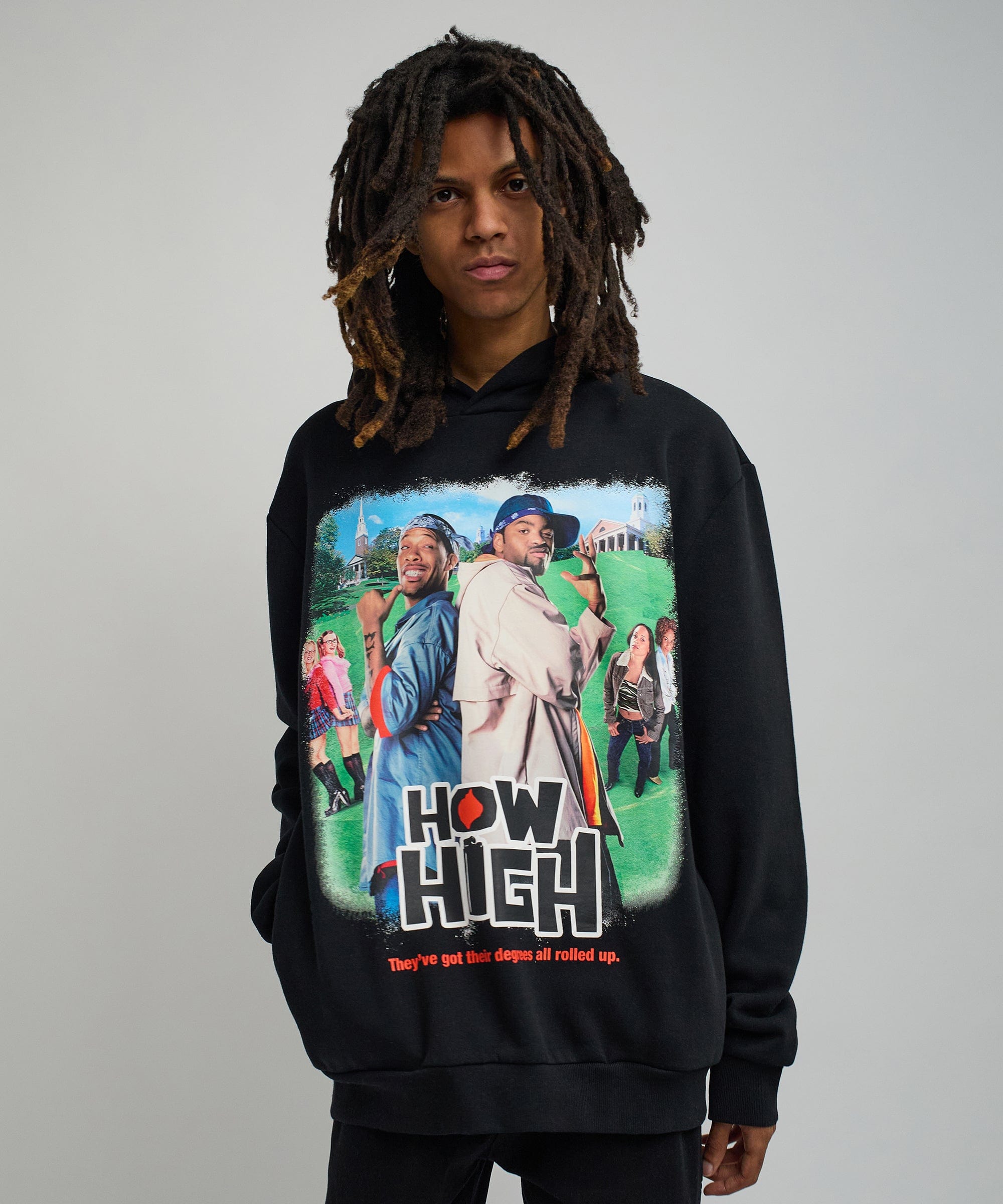 How High They've Got Their Degrees Graphic Hoodie - Black