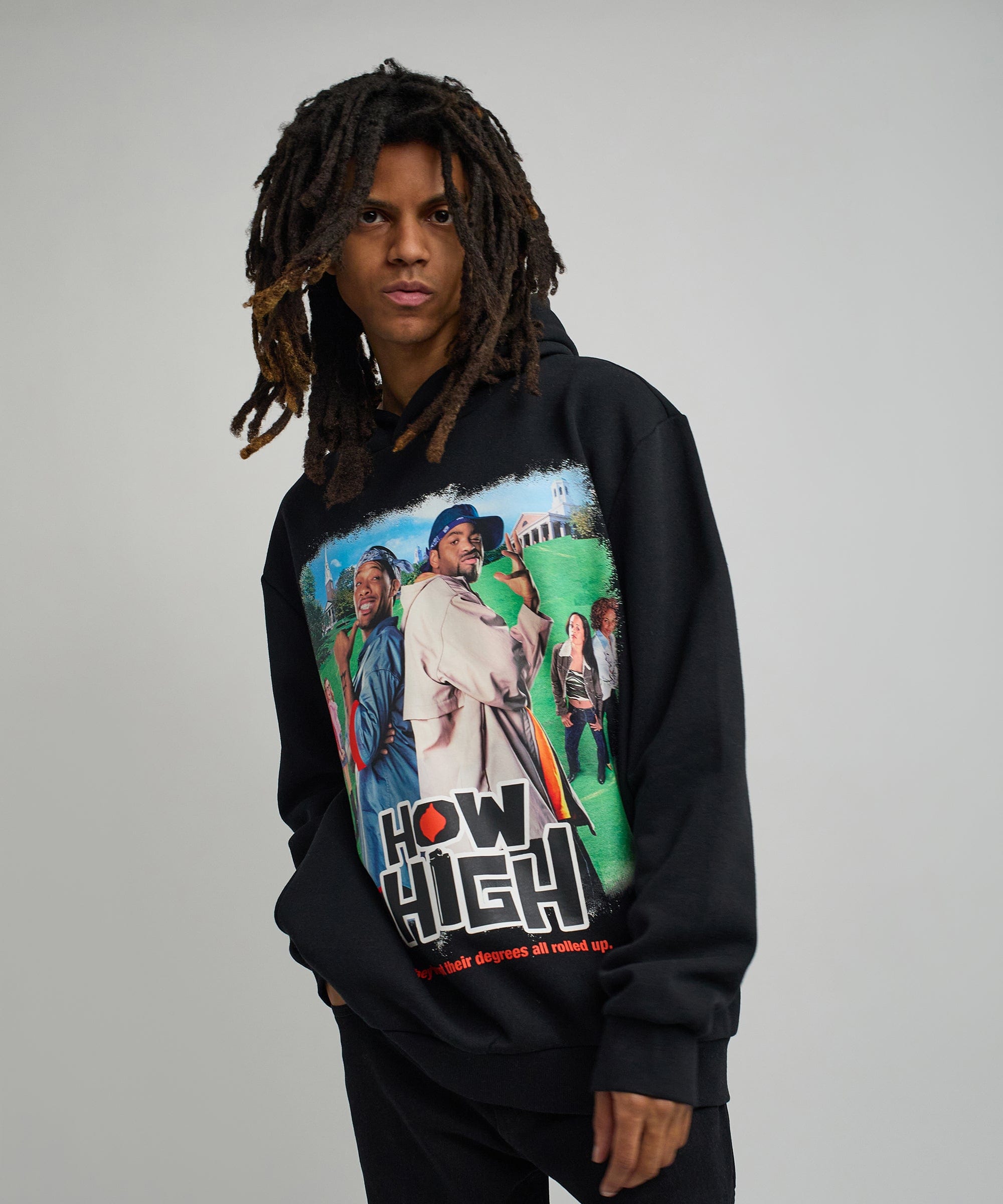 How High They've Got Their Degrees Graphic Hoodie - Black