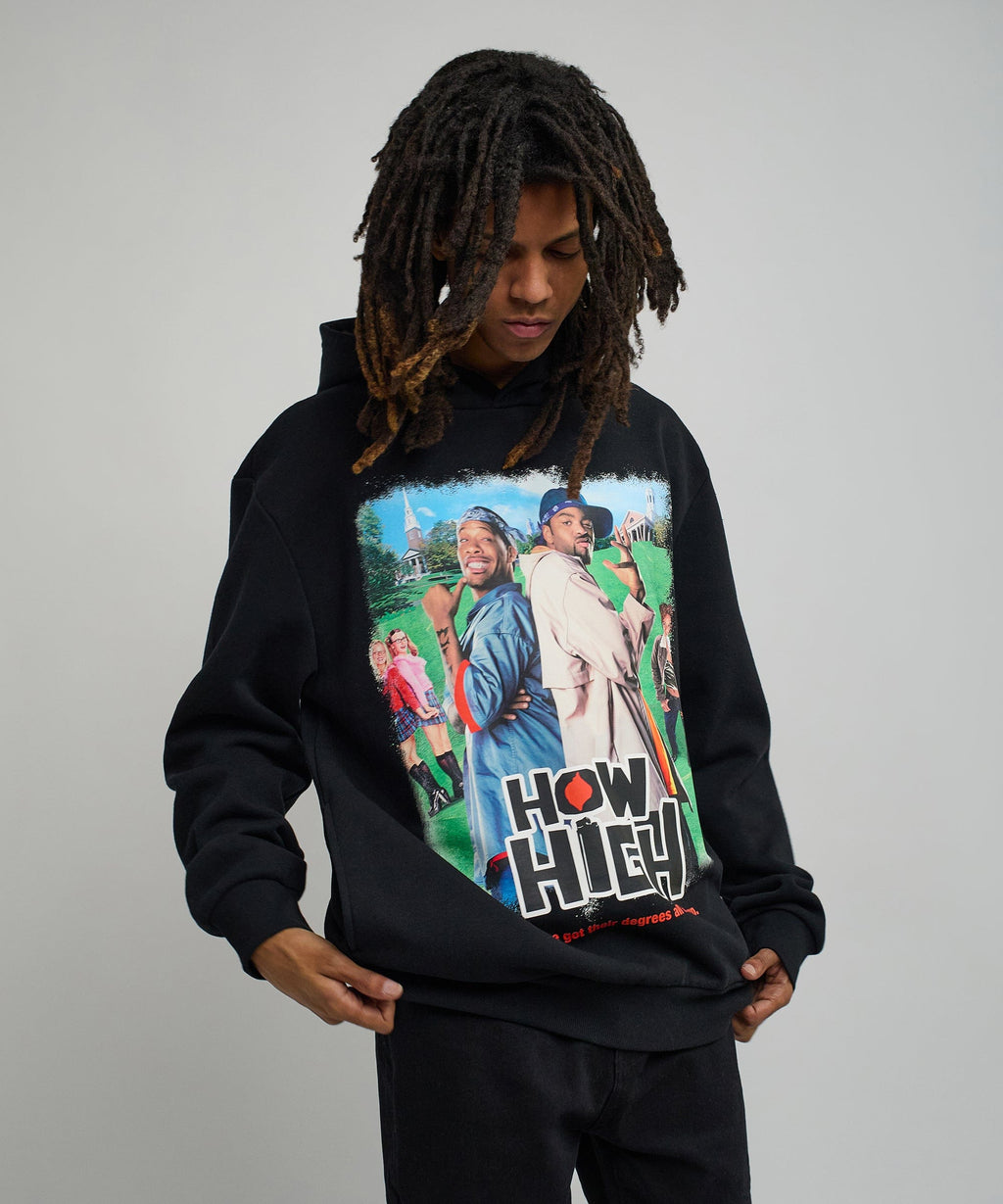How High They've Got Their Degrees Graphic Hoodie - Black