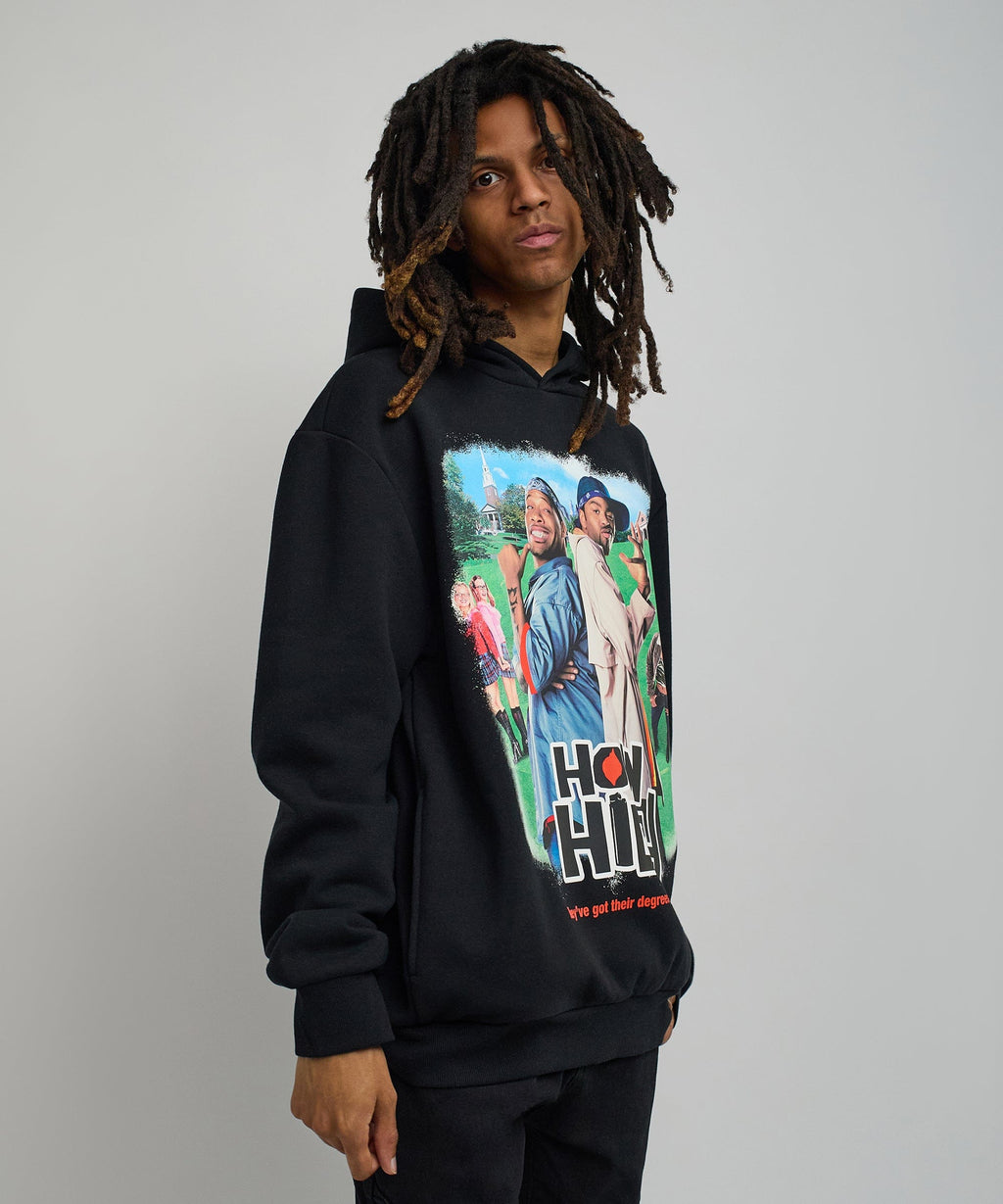 How High They've Got Their Degrees Graphic Hoodie - Black