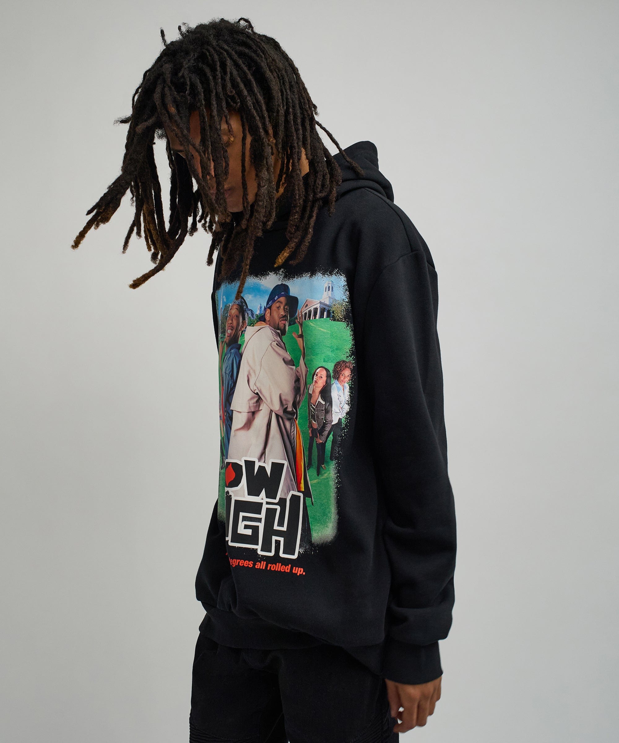 How High They've Got Their Degrees Graphic Hoodie - Black