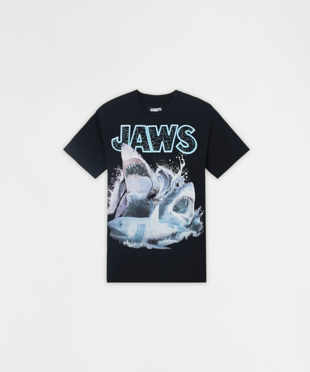 Jaws Shark Attack Short Sleeve Tee - Black