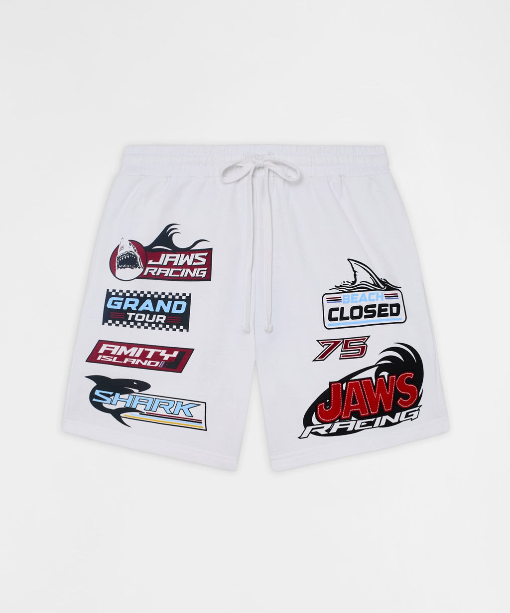 Jaws Applique Racing Short - Cream