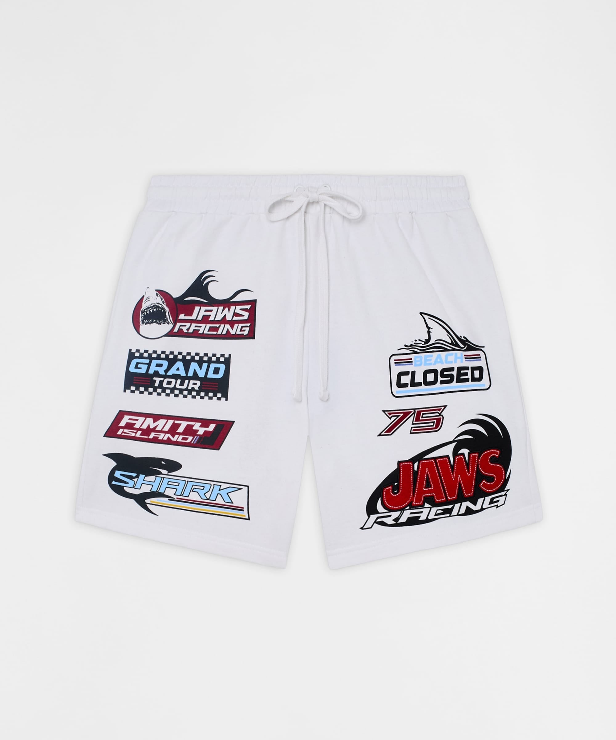 Jaws Applique Racing Short - Cream