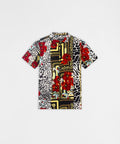 Floral & Chains Woven Shirt - Red