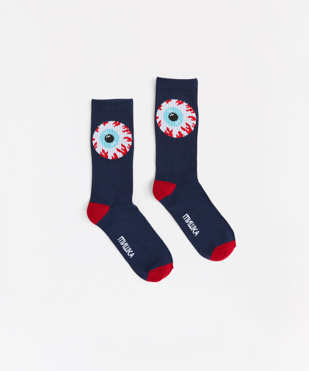 Mishka Logo Socks - Navy Blue And Red