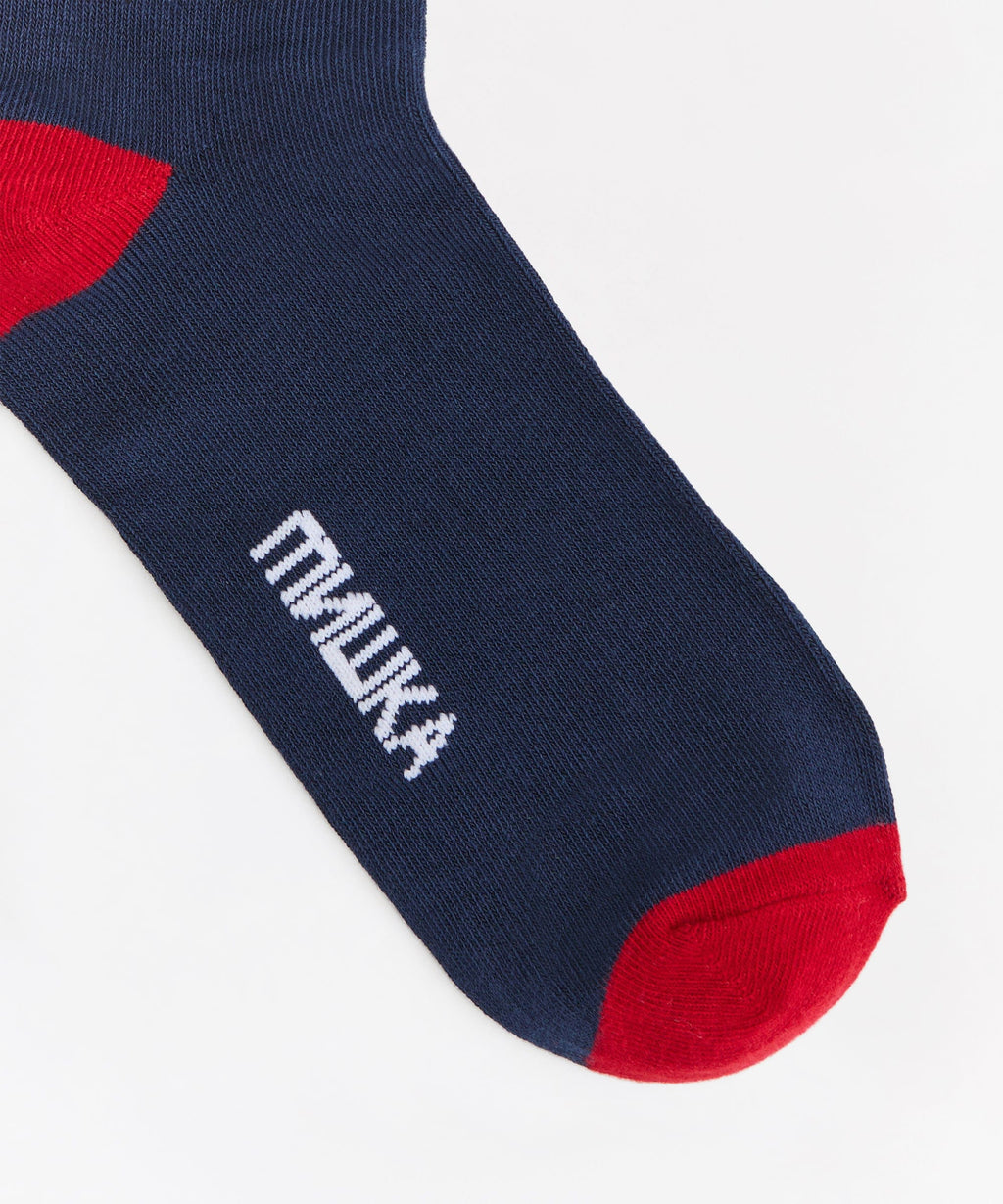 Mishka Logo Socks - Navy Blue And Red