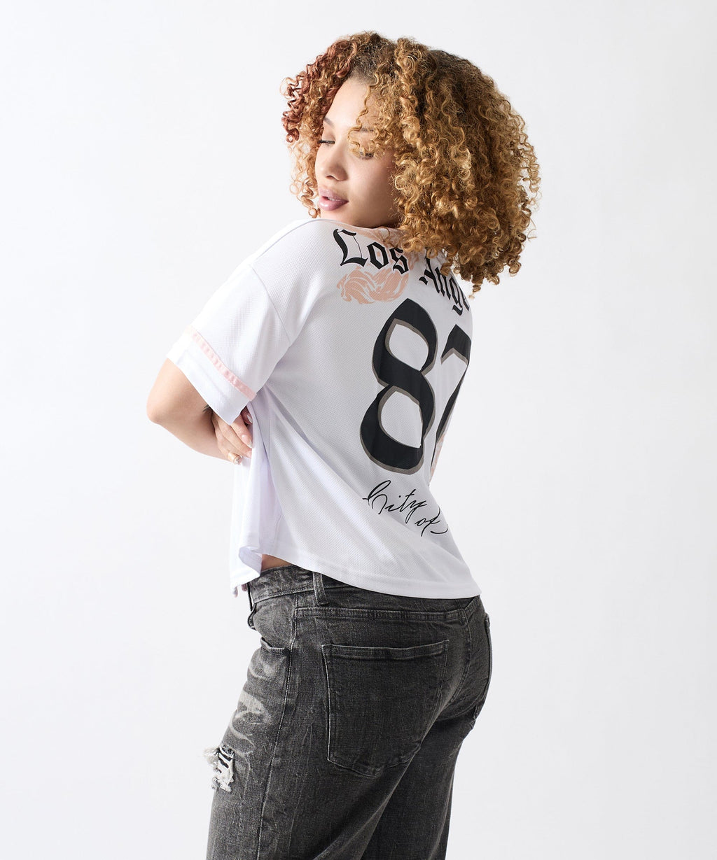 Los Angeles Sweet Rebel Women's Graphic Short Sleeve Cropped Shirt