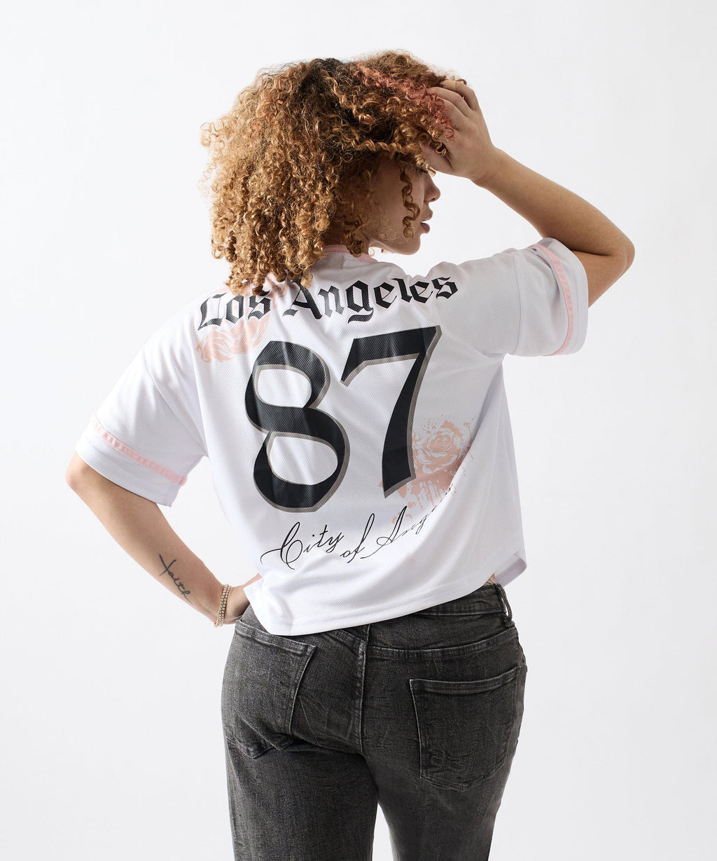 Los Angeles Sweet Rebel Women's Graphic Short Sleeve Cropped Shirt