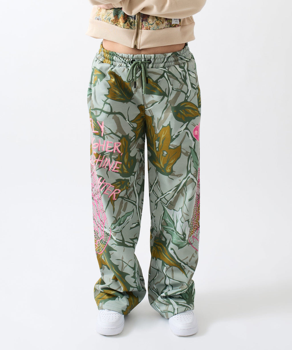 Fly Higher Women's Fleece Flare Sweatpants - Olive Green