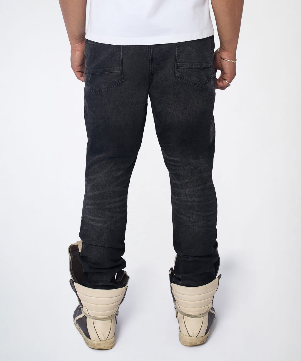 Midnight Distressed Skinny Jeans - Black