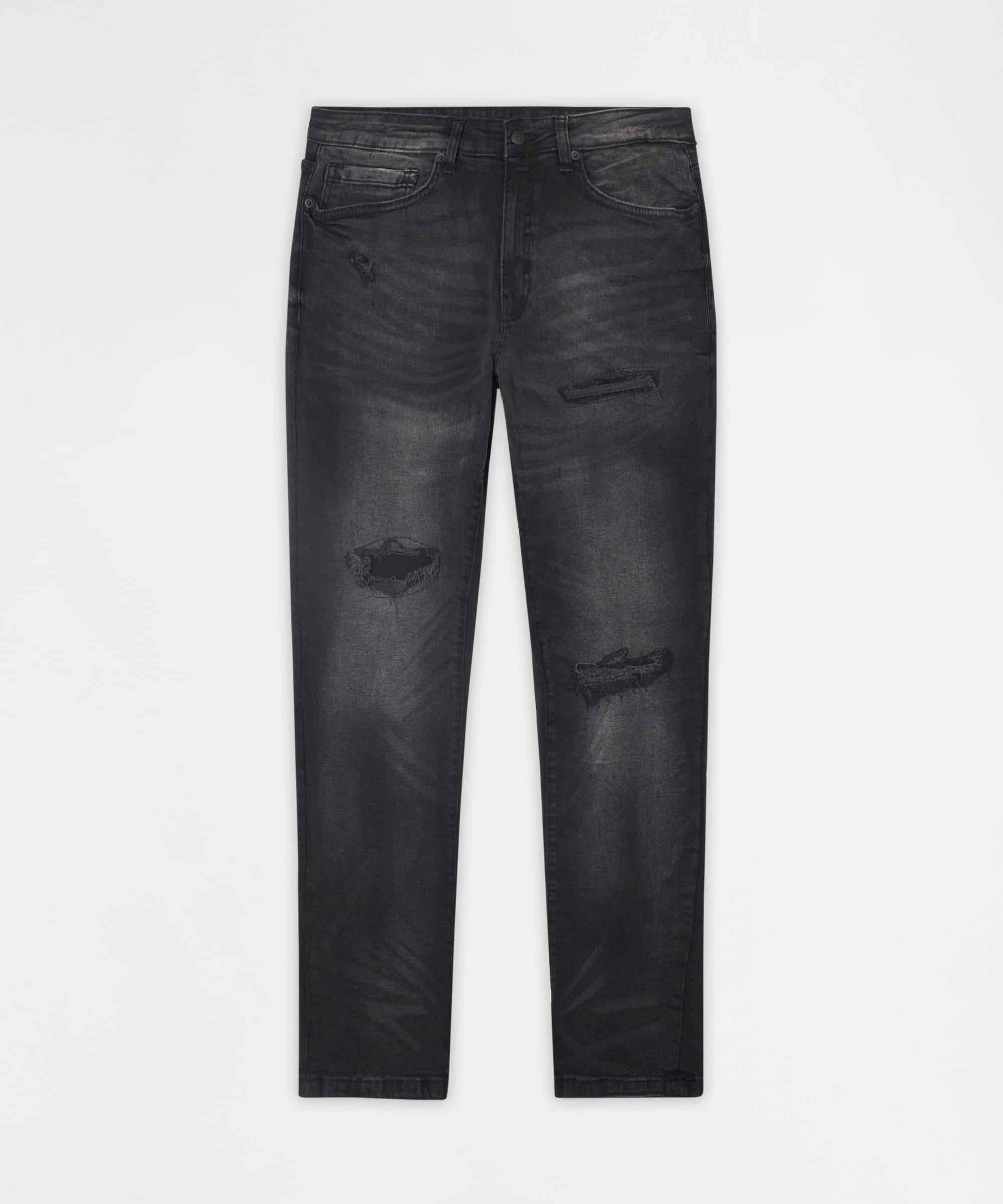 Midnight Distressed Skinny Jeans - Black