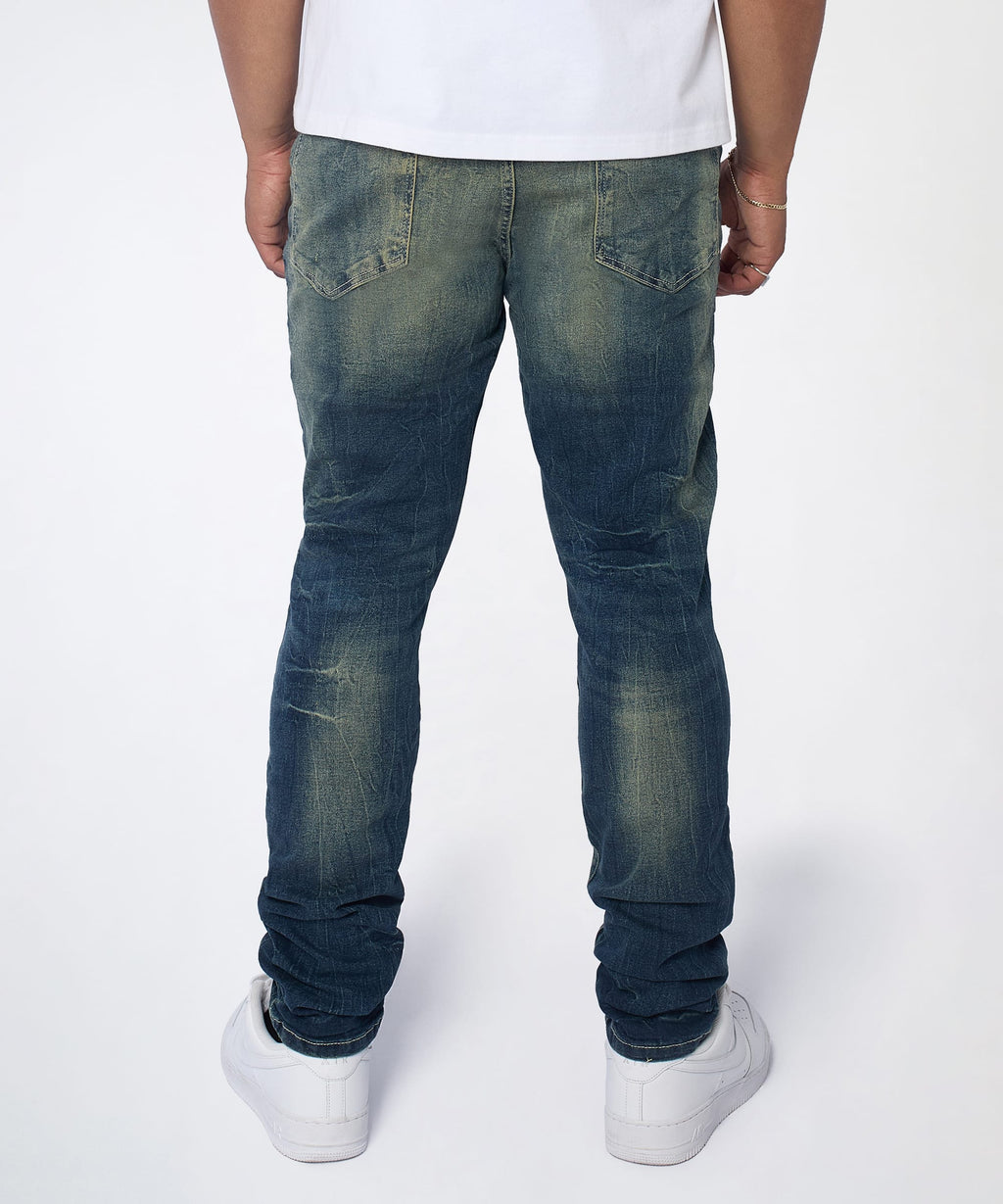Men's Skinny Ripped Denim Pant - Medium Blue